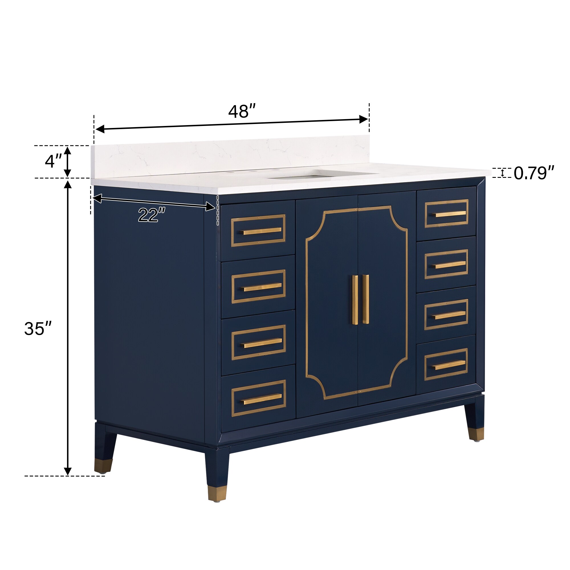 WELLFOR MELODY48QZ-NB Bath-Vanity-Combo - View #7