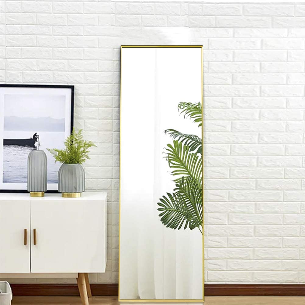 CASAINC FLH-W66227715 15.7-in W x 59-in H Gold Framed Full Length Lighted Floor Mirror