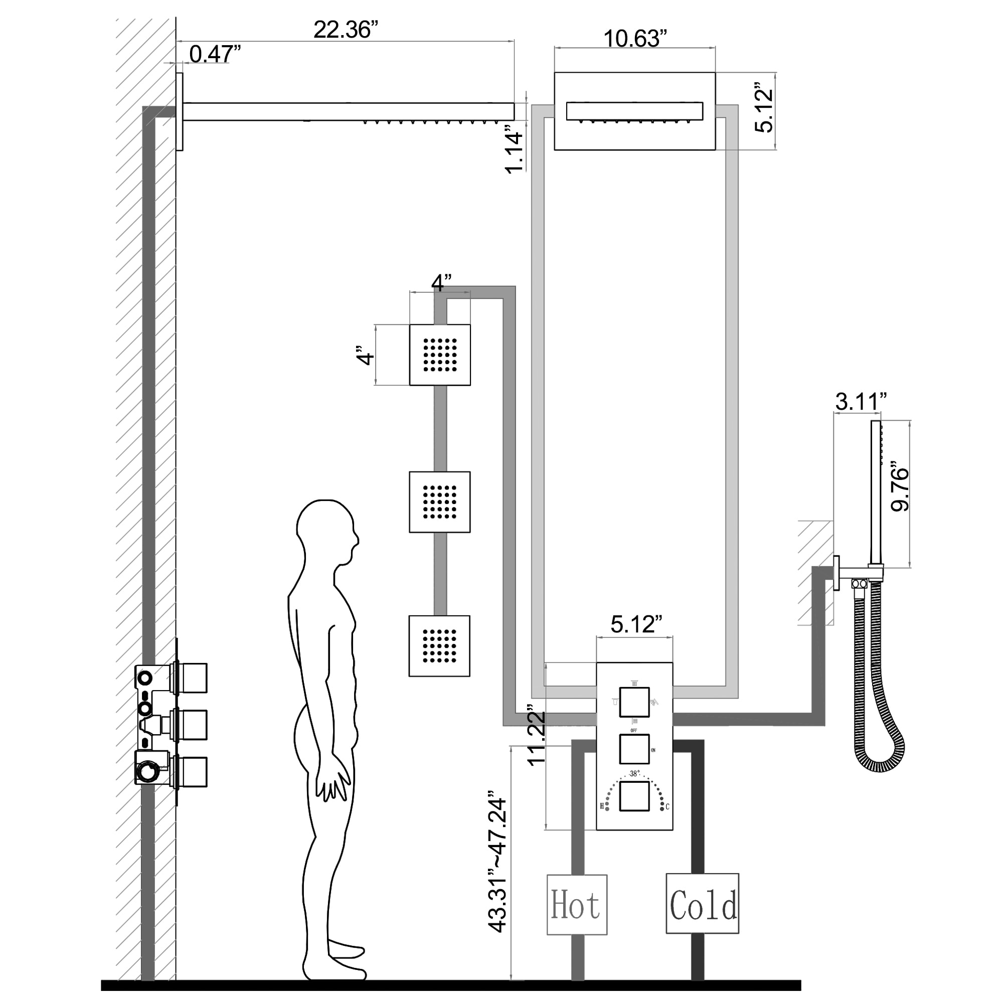 Nestfair KPS85031B Tub-Shower-Faucets - View #6