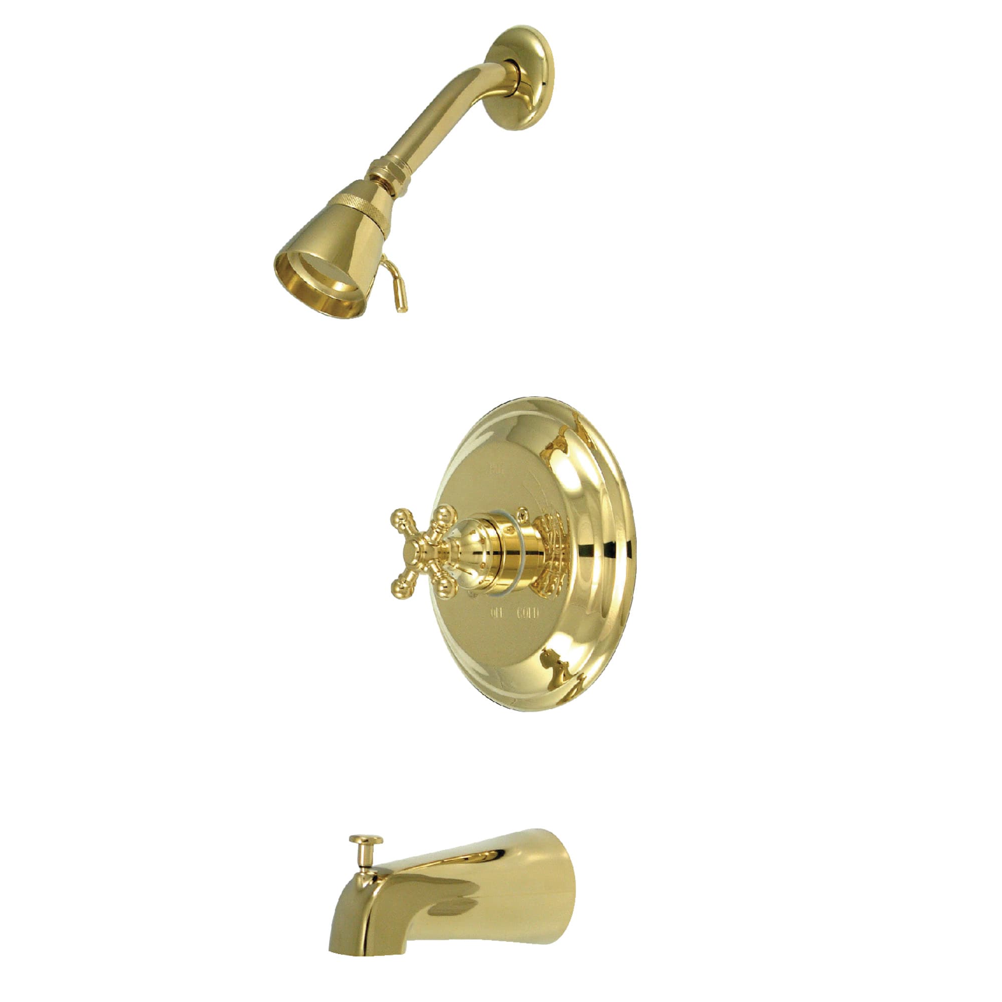 Elements of Design EB2632BX New York Polished brass 1-handle Single function 3.75-Inches Round Bathtub and shower Faucet with Valve