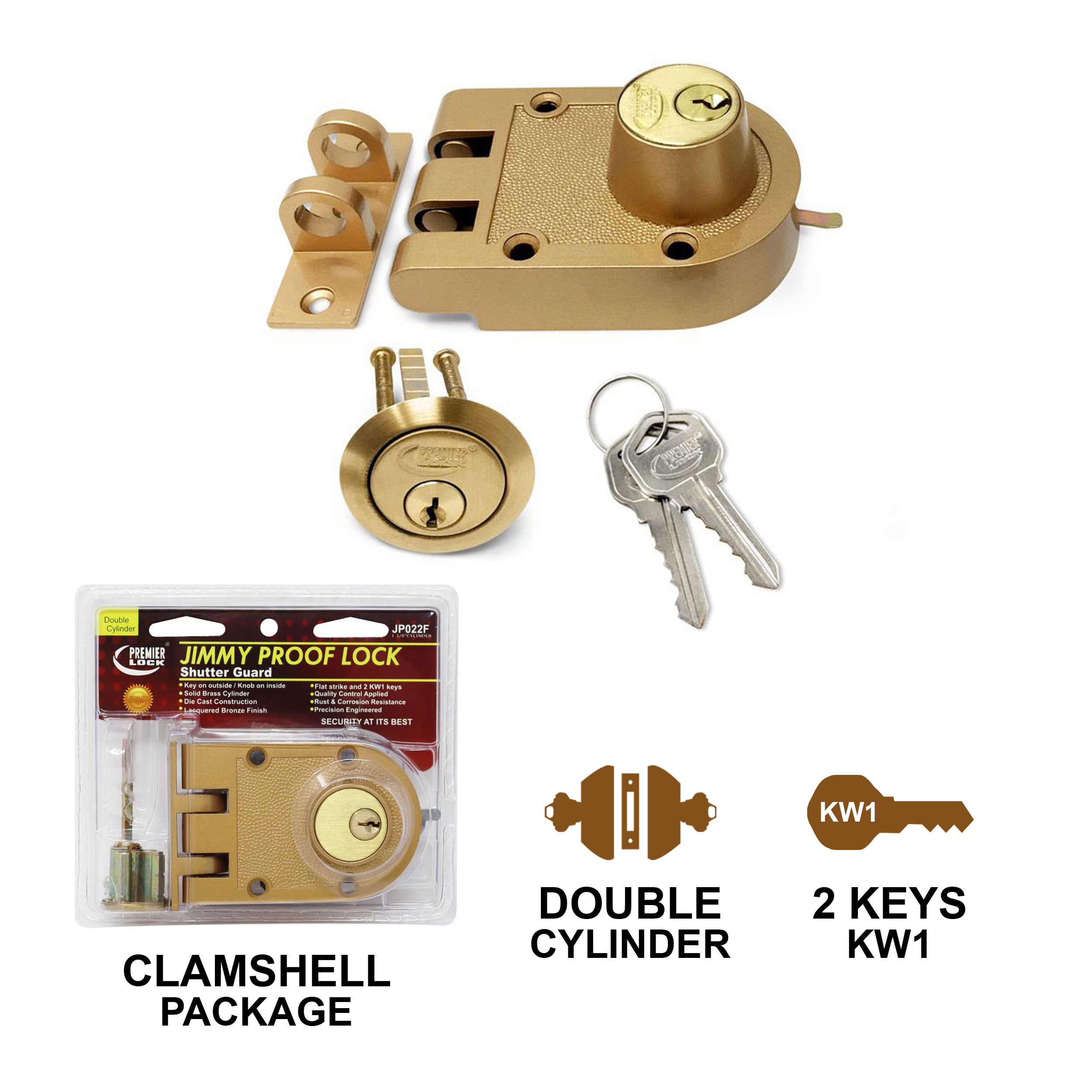 Bronze Double Cylinder Universal Handing Deadbolt Lock
