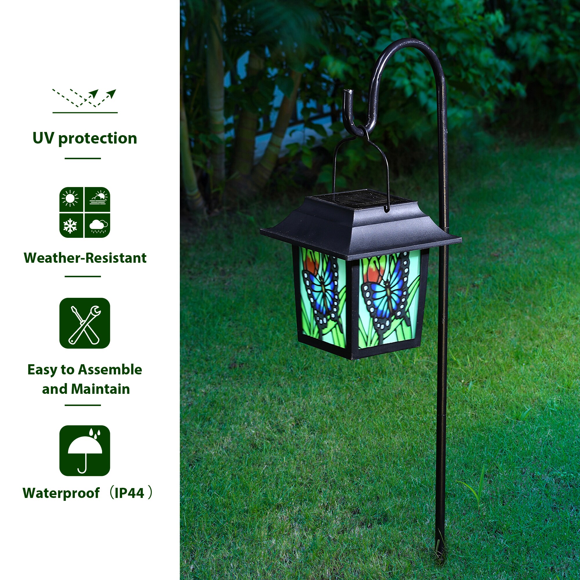 Glitzhome 5-Lumen 0.1-Watt Multiple Colors Solar LED Outdoor Glitzhome 5-Lumen 0.1-Watt Multiple Colors Solar LED Outdoor