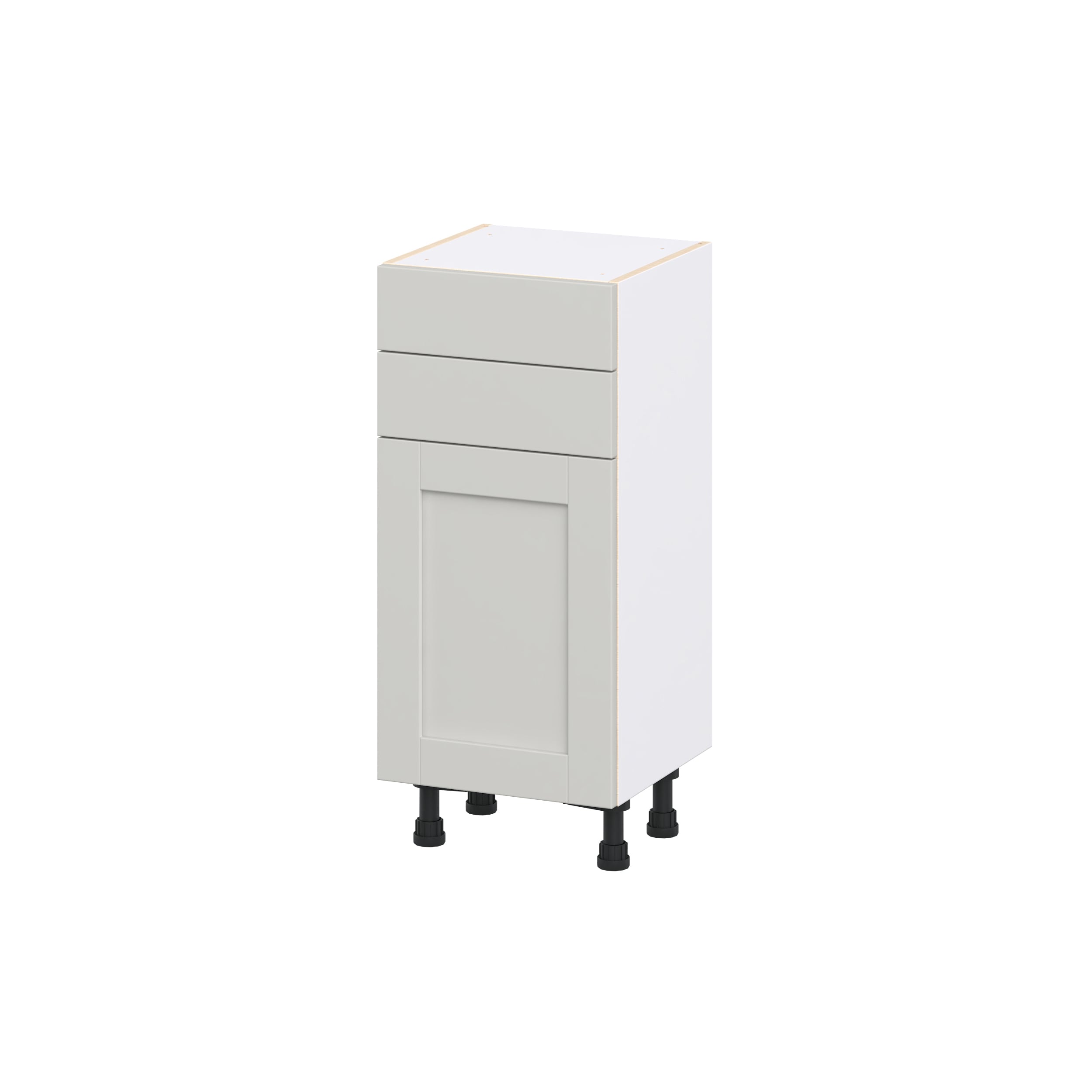Hugo&Borg DSB1514B(L/R)-CH Charlesberg 15-in W x 34.5-in H x 14.75-in D Light Gray 2 -Drawers Base Fully assembled Cabinet Flat Panel Shaker