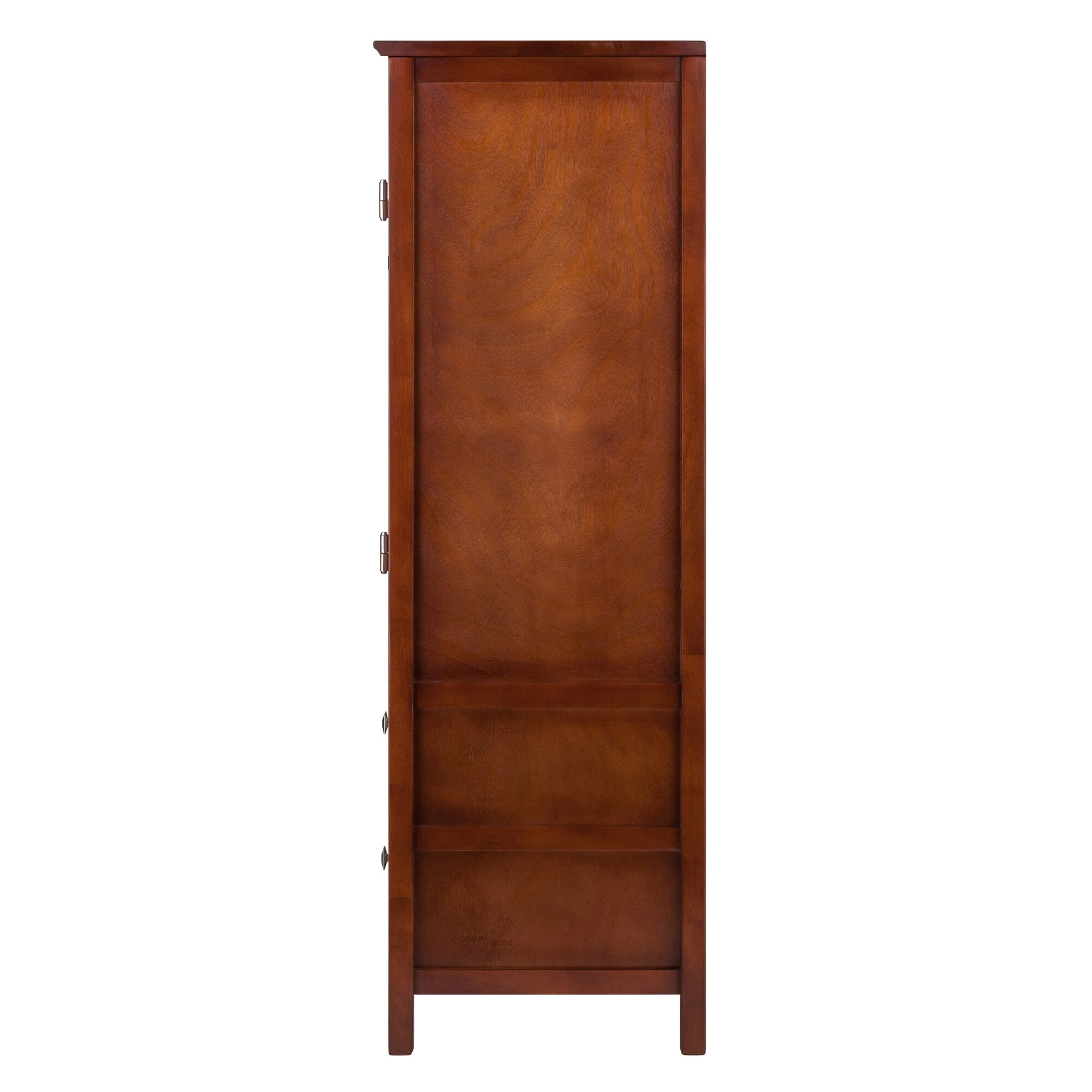 Winsome Wood Brooke Transitional Walnut Wood Curio Cabinet with 2 Drawers and 1 Door