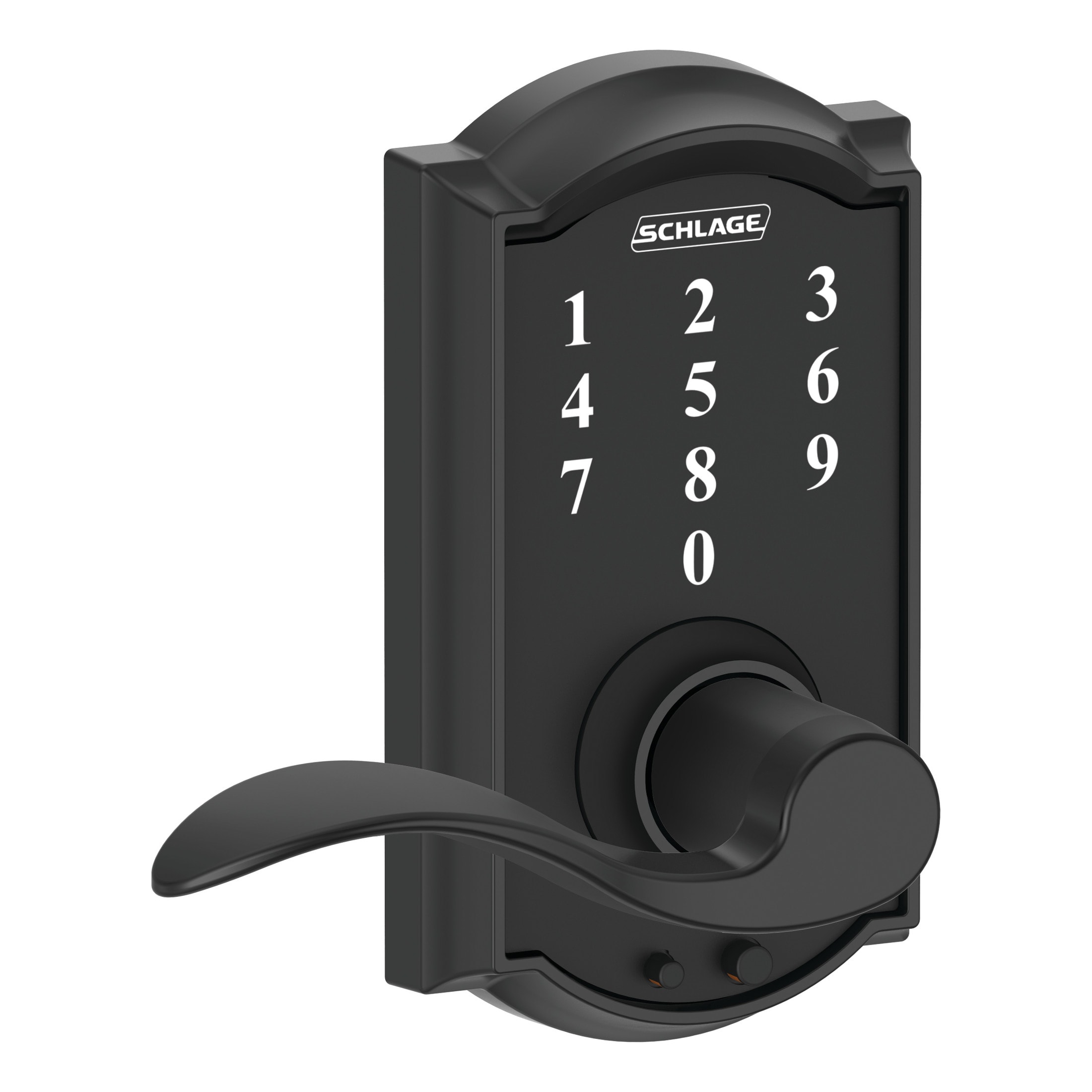 Schlage Touch Camelot-Accent Matte Black Electronic Handle Touchscreen Keypad FE695 CAM 622 ACC Sansujyuku sansujyuku.com