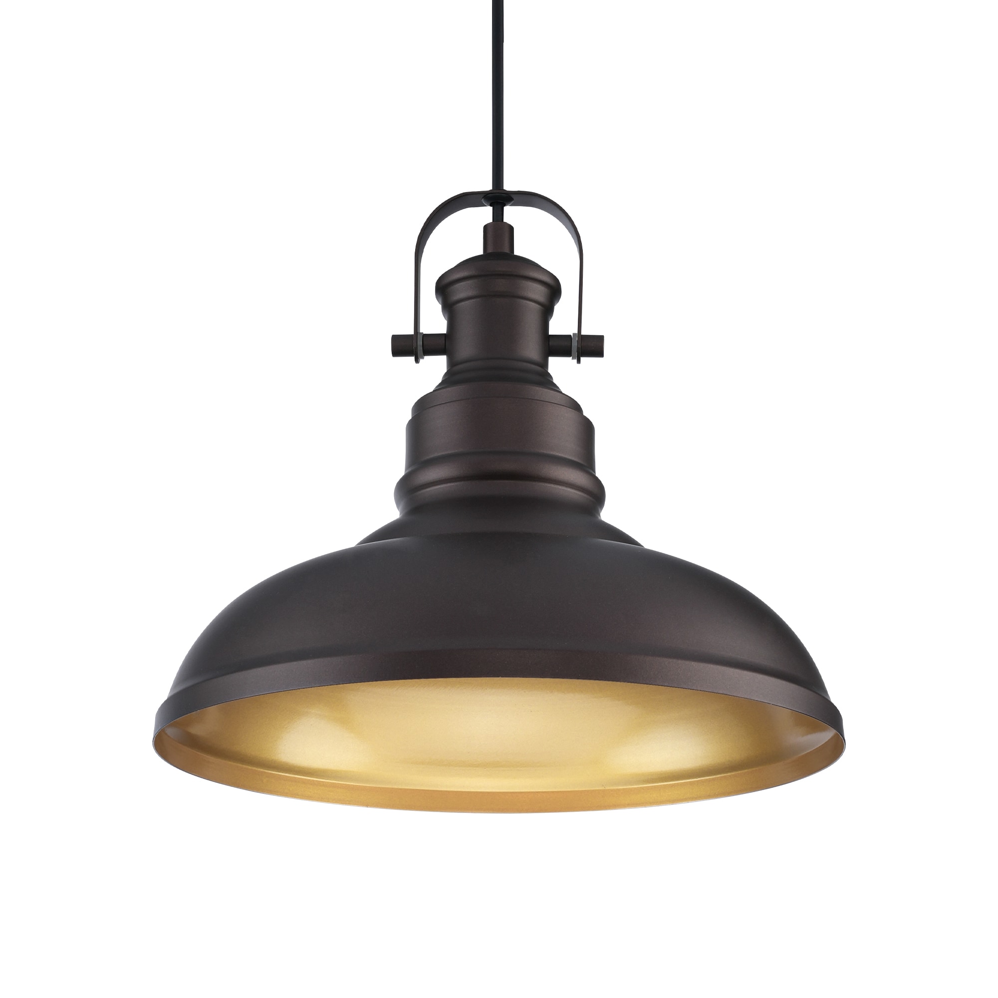 LTMATE JAZAVA 1 -Light Oil Rubbed Bronze Industrial Metal Dome Medium Hanging Pendant Light