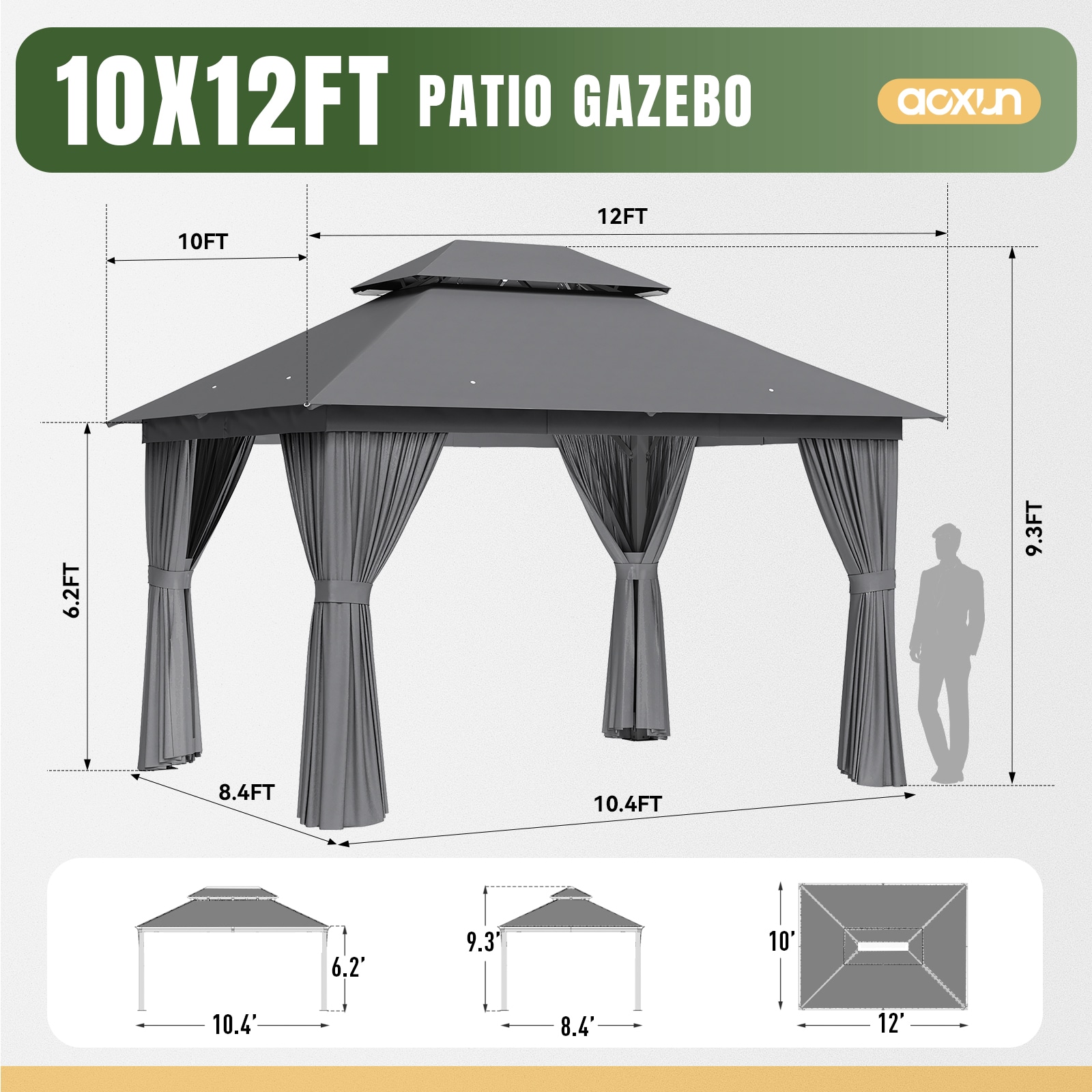 AOXUN AX-402G22 Wood-Resin-Gazebos - View #8