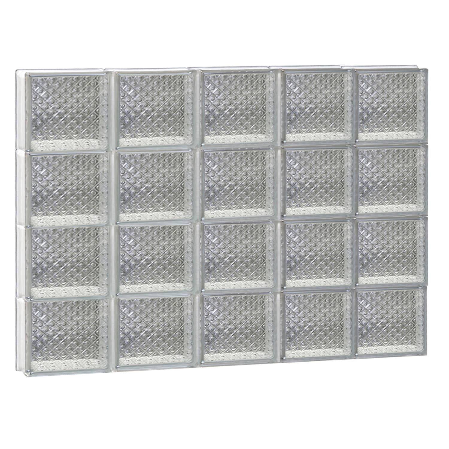 REDI2SET S4032DP Diamond Glass 38-3/4-in x 31-in Frameless Replacement Glass Block Window