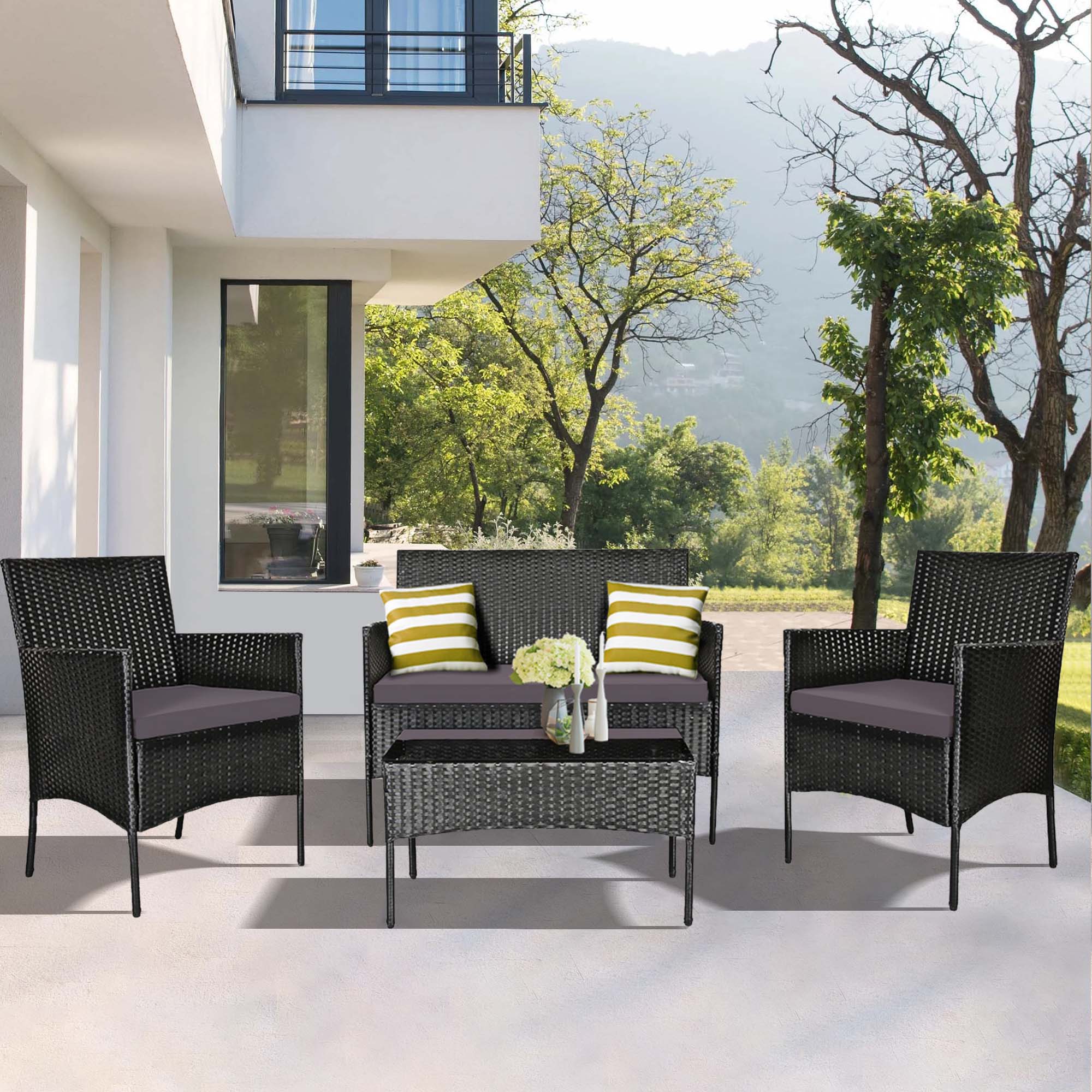 WELLFOR OUJ65357WH-GR Patio-Conversation-Sets - View #3