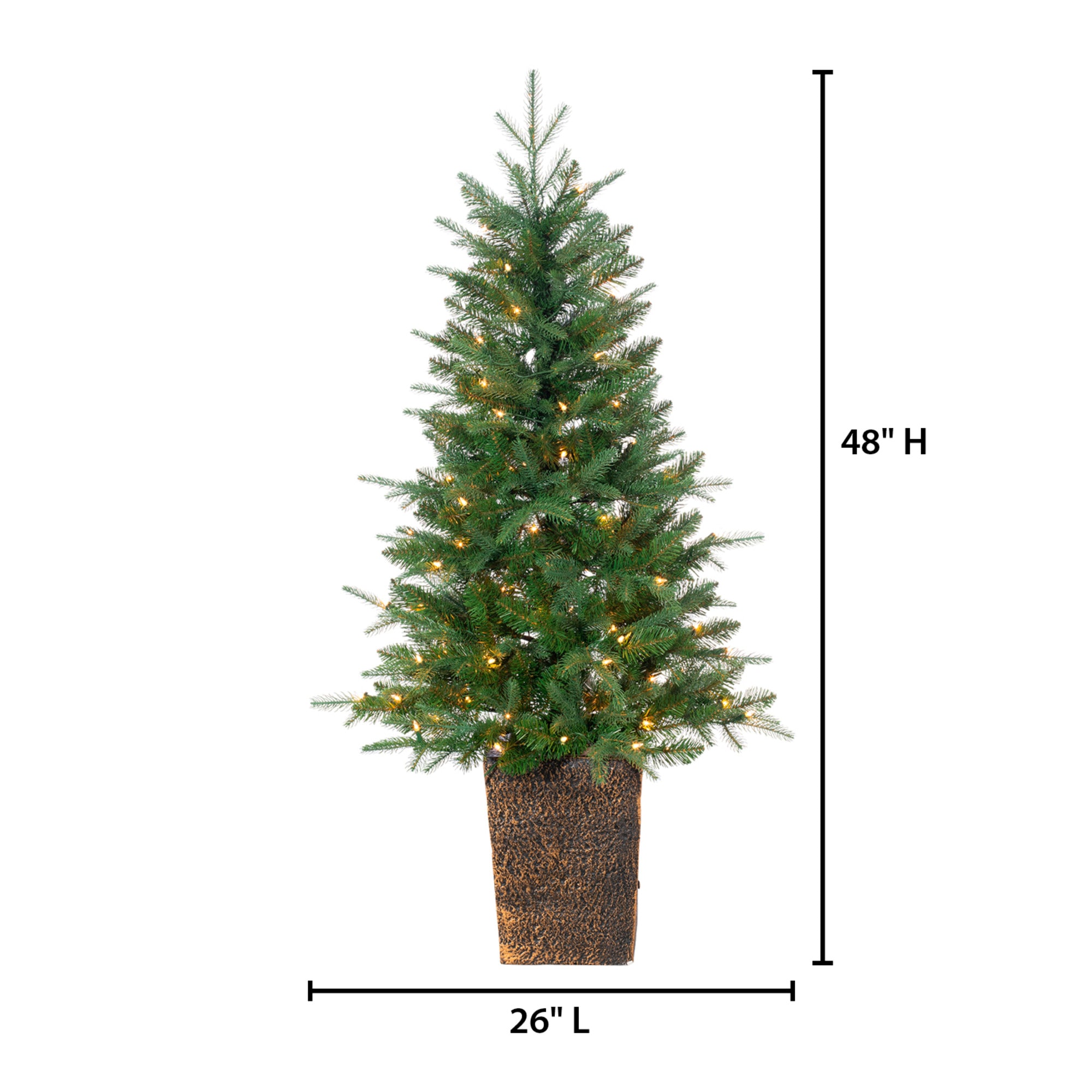 Lighted artificial store christmas trees