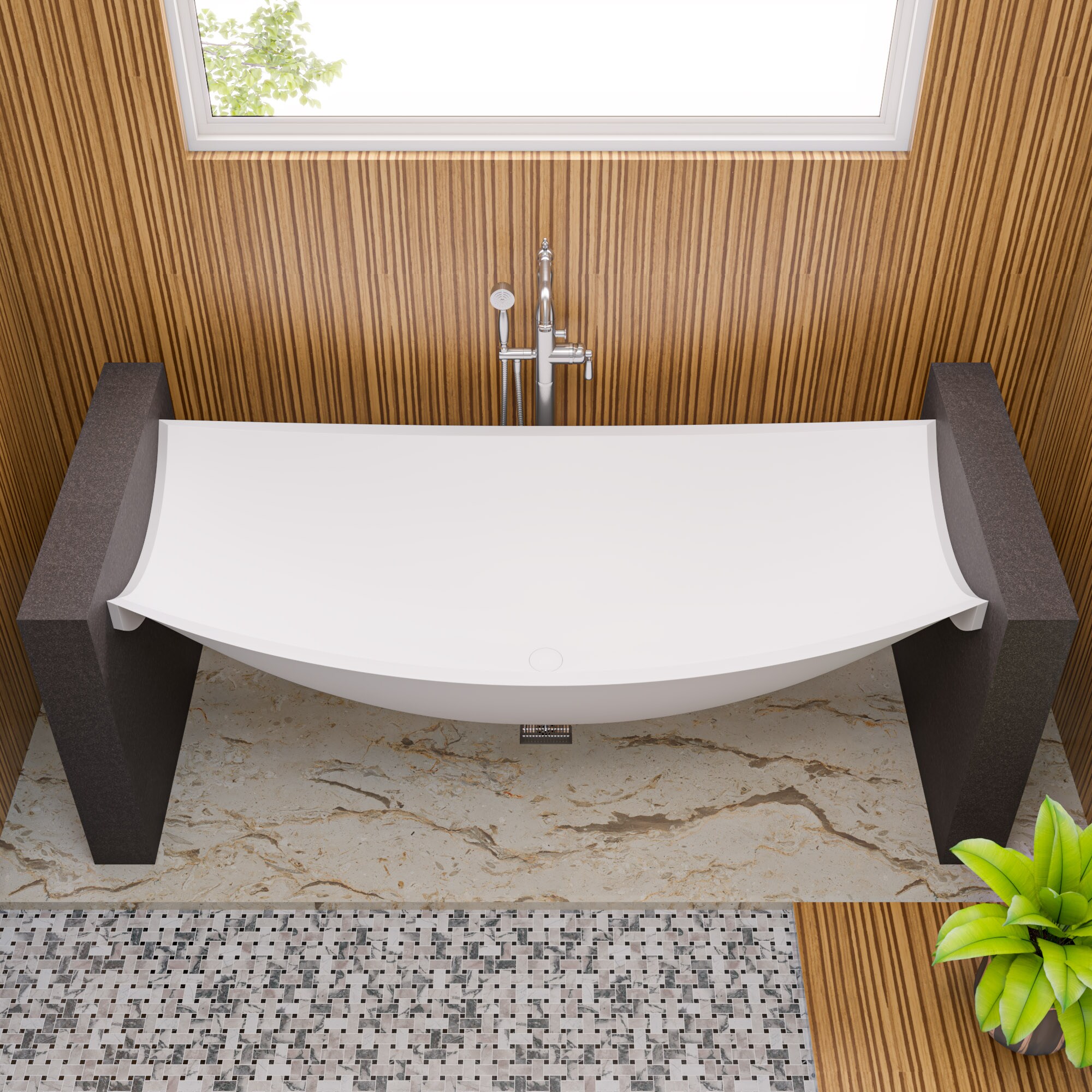 5.25'' Square Stainless Steel Shower Drain with Groove Lines