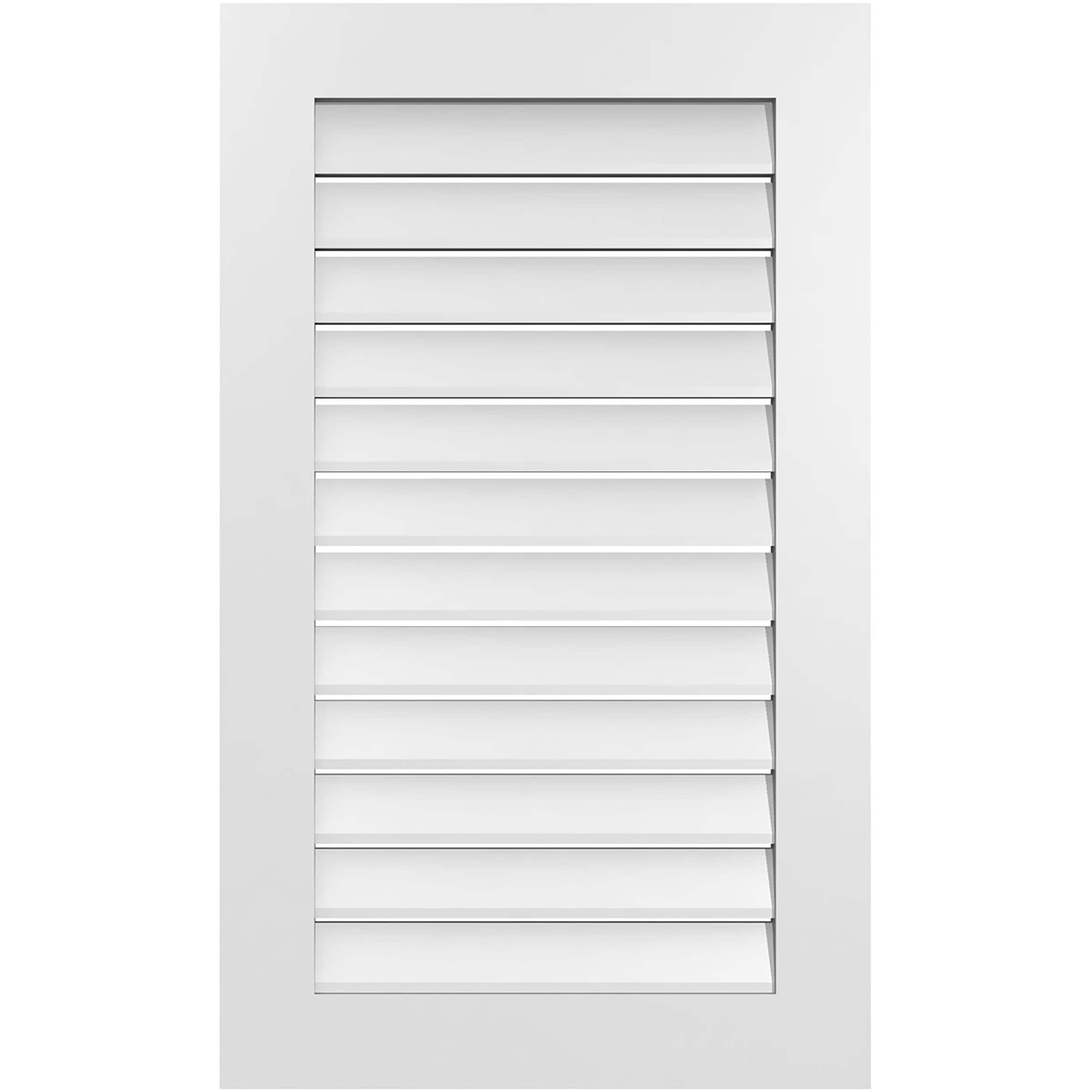 Ekena Millwork GVPVE24X4001SF 24-Inches x 40-Inches Off-white Rectangle PVC Gable Louver Vent