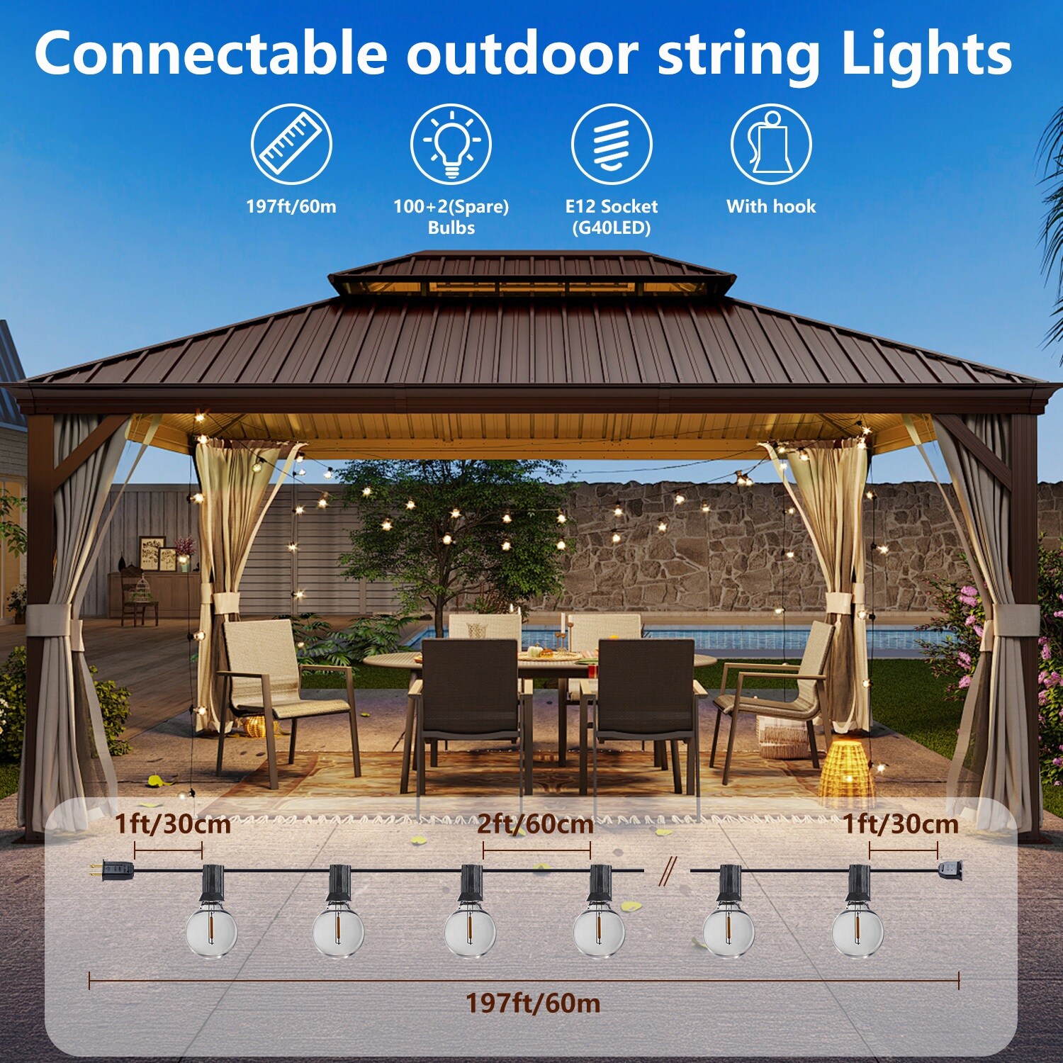 Dexmalle W2312P416015 Patio-String-Lights - View #3