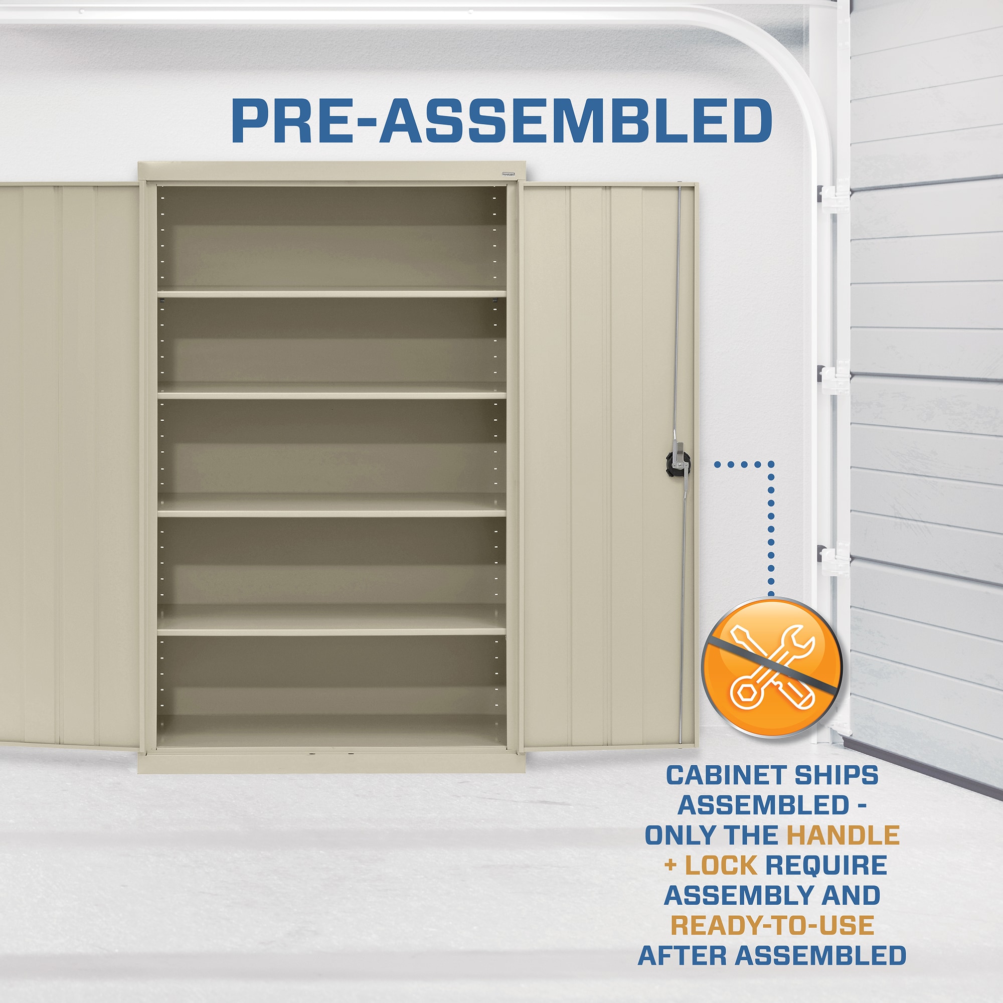 Putty 72" Steel Freestanding Lockable Office Cabinet with Adjustable Shelving