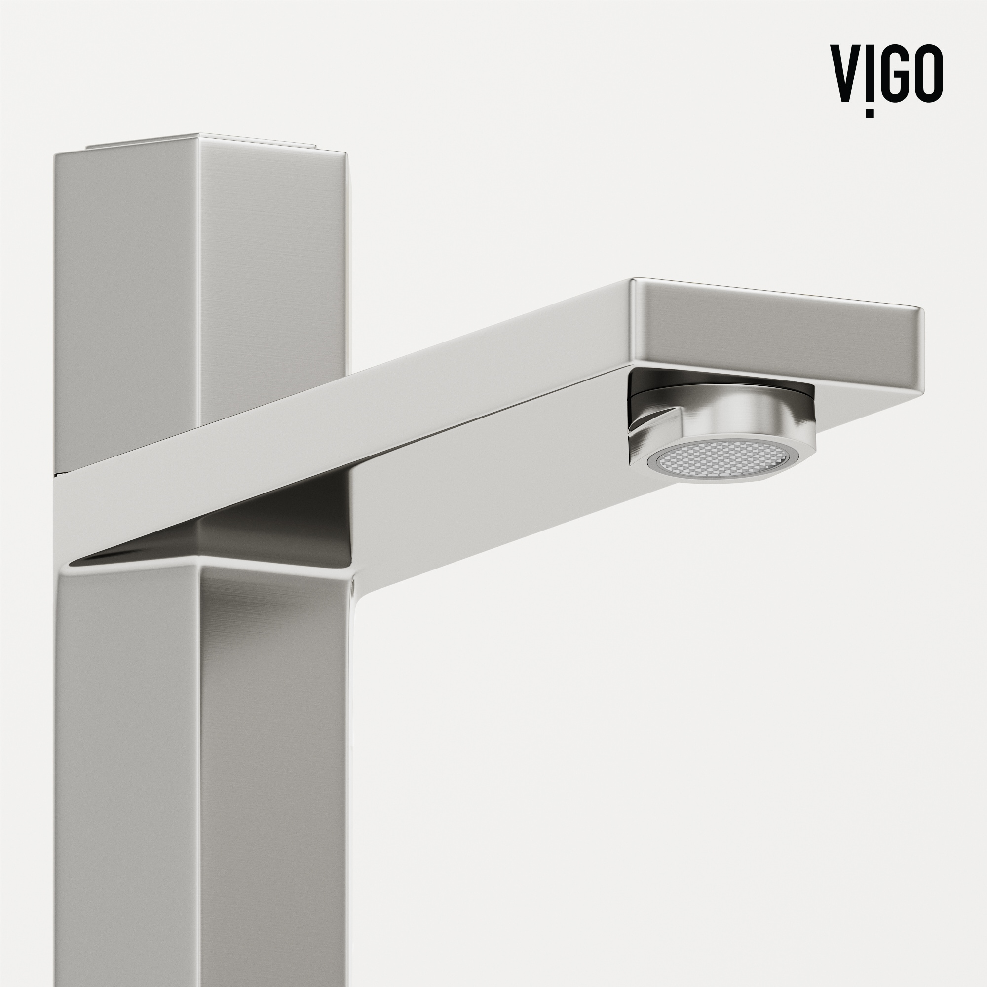 Nova Elegance Tall Rectangular Spout Bathroom Vessel Faucet in Brushed Nickel