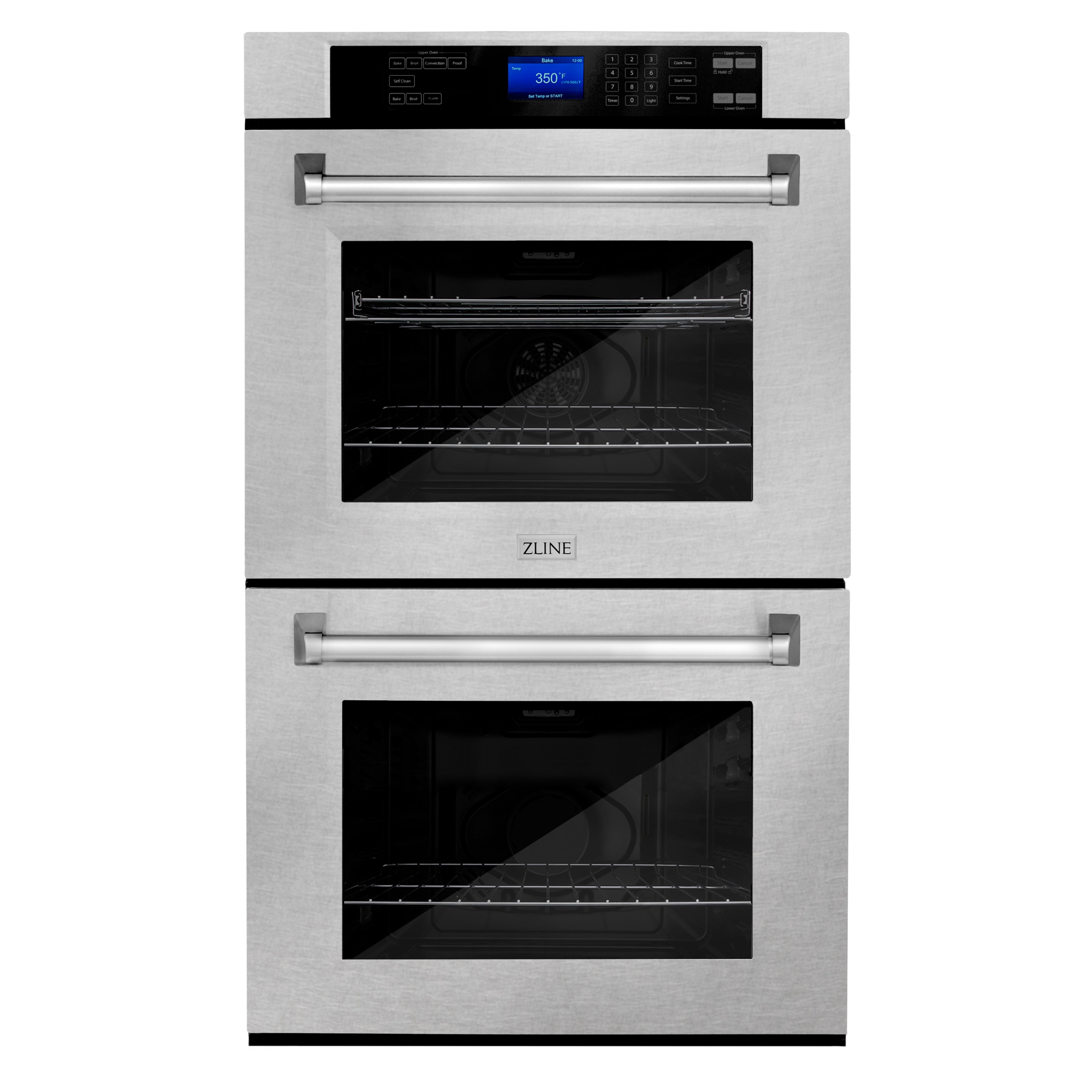 ZLINE KITCHEN & BATH 30-in Self-cleaning Single-fan European Double Electric Wall Oven (Fingerprint Resistant Stainless Steel) in the Double Wall Ovens department at Lowes.com