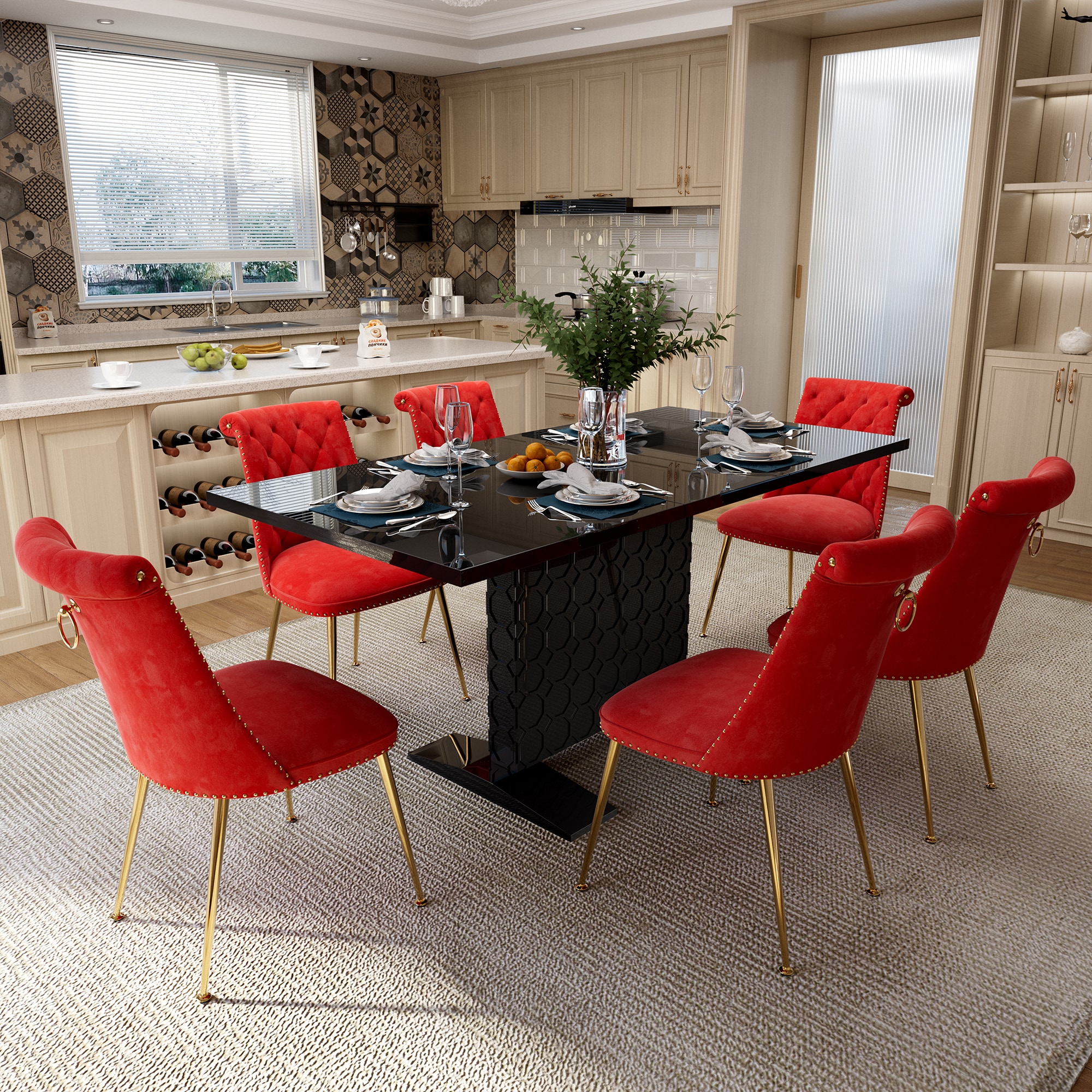 Clihome CL-ST1-BK703RD Dining-Sets - View #4