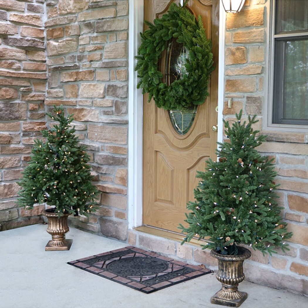 Noble Fir 4' Potted Christmas Tree with LED Lights