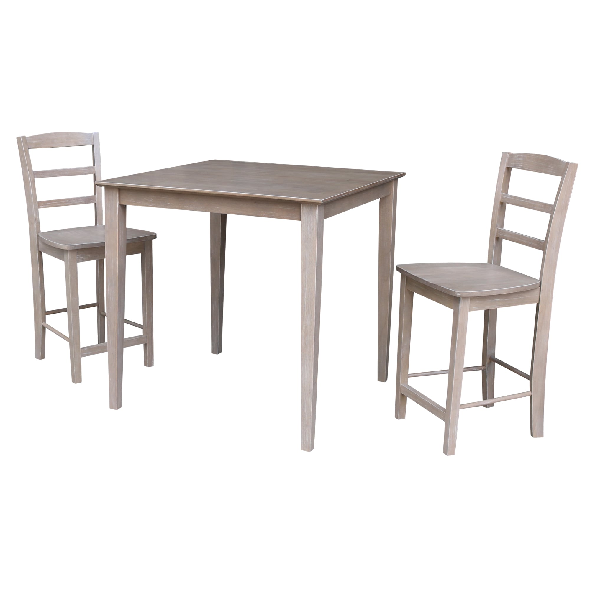 International Concepts K09-3636-S402-2 Washed Gray Taupe Casual Dining Room Set with Square Table (Seats 4)