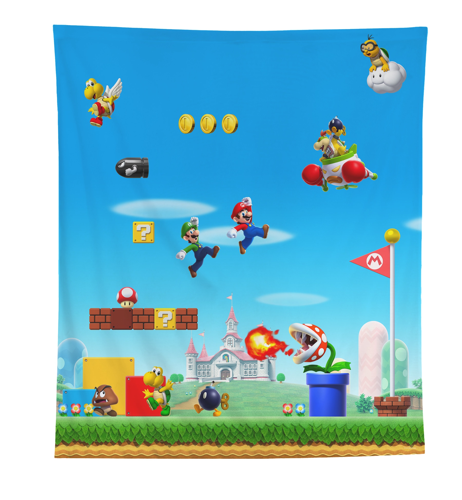 Nintendo Super Mario Multi-Color Polyester Wall Tapestry