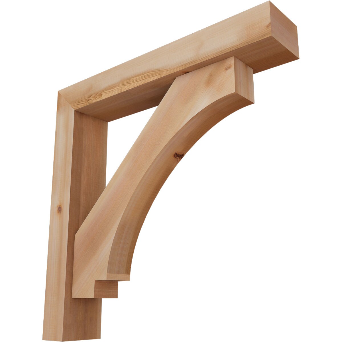 Ekena Millwork 1462755 Imperial Block Smooth Bracket with Offset Brace Western Red Cedar Wood Standard Bracket