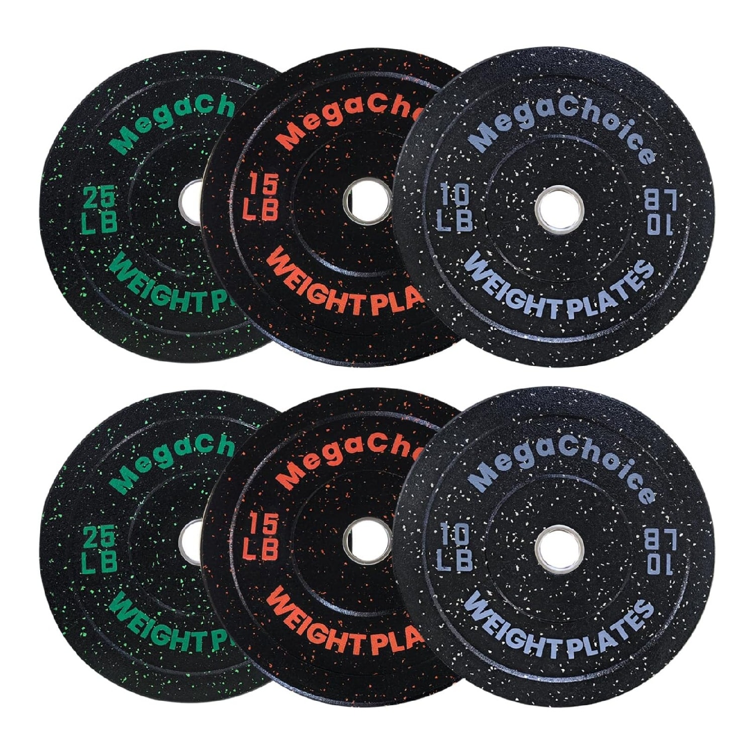 Garvee 100 Lb Plates SetRubber Bumper Plates 2 inWeight Plates with Steel Hub for Home GymSingle Pair or Set