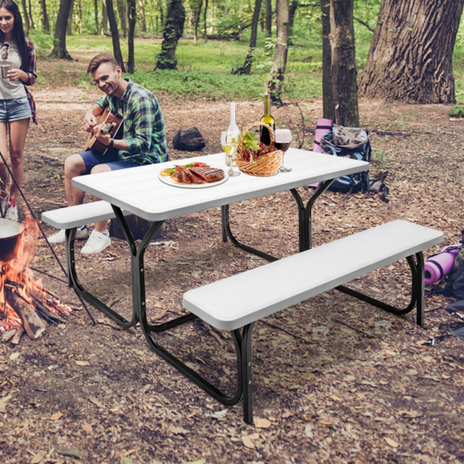Mondawe MO-WFOP3499WH Picnic-Tables - View #4