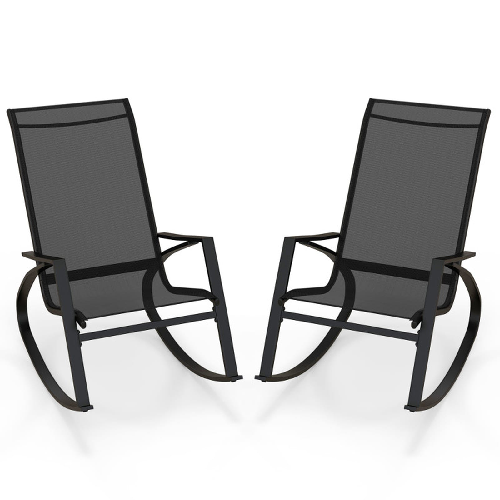 SUGIFT 2-pc Multi-Purpose Patio Rocking Chairs Outdoor Sling Fabric ...