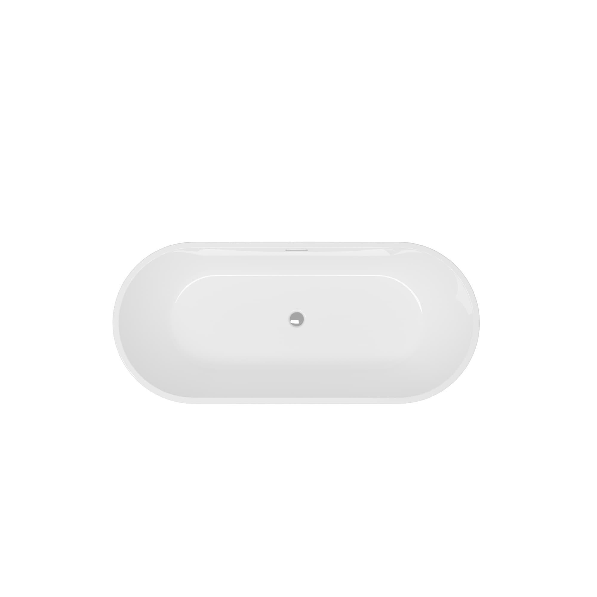 HEATGENE 55" White and Matte Black Acrylic Freestanding Bathtub
