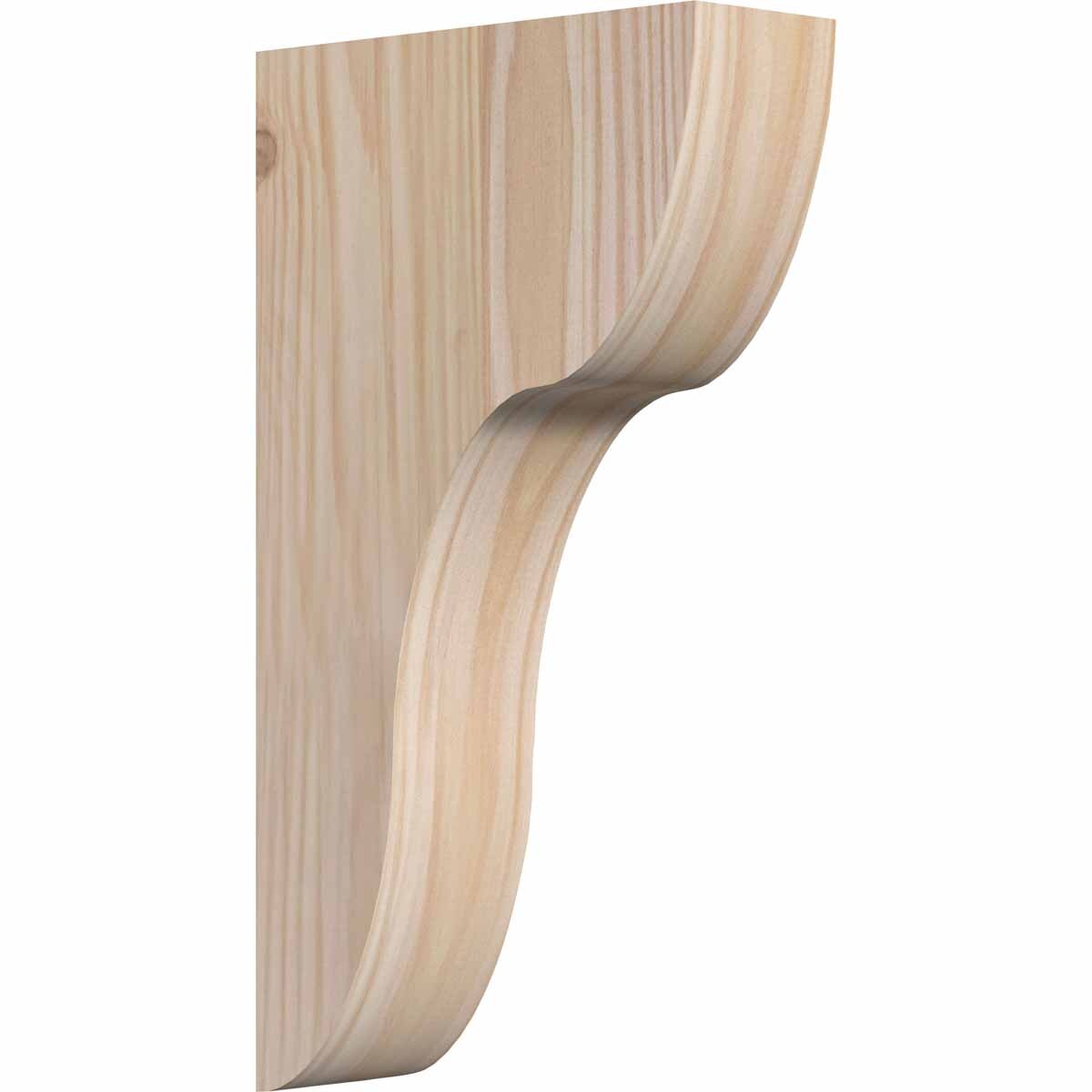 Ekena Millwork COR04X10X18CAR00SDF 3.5-in x 10-in x 18-in Carmel Unfinished Douglas fir Wood Paintable/Stainable Corbel