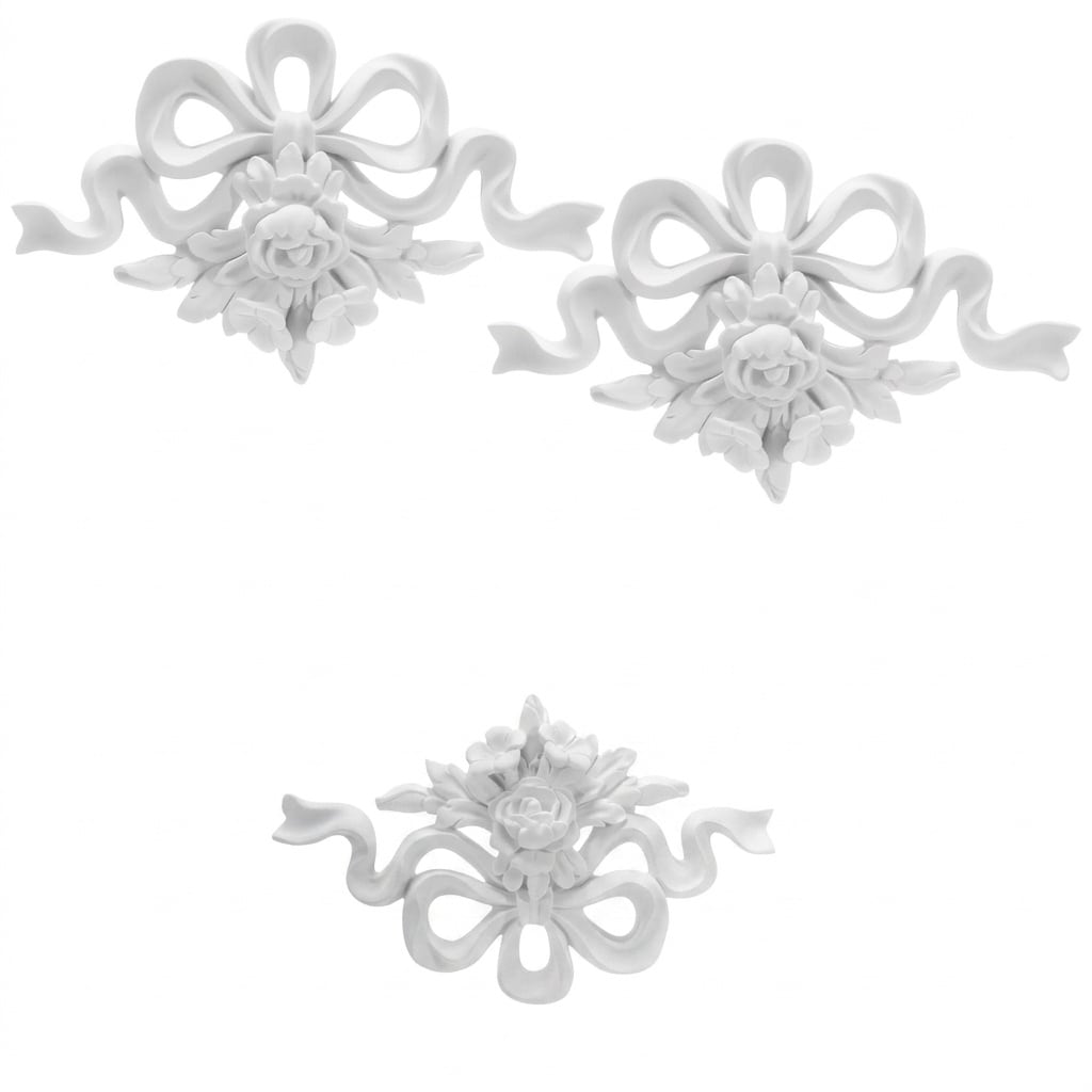 Etokfoks  French Style Corner Wall Molding Panels 2 Pack White Paintable DIY Flexible Decorative Trim
