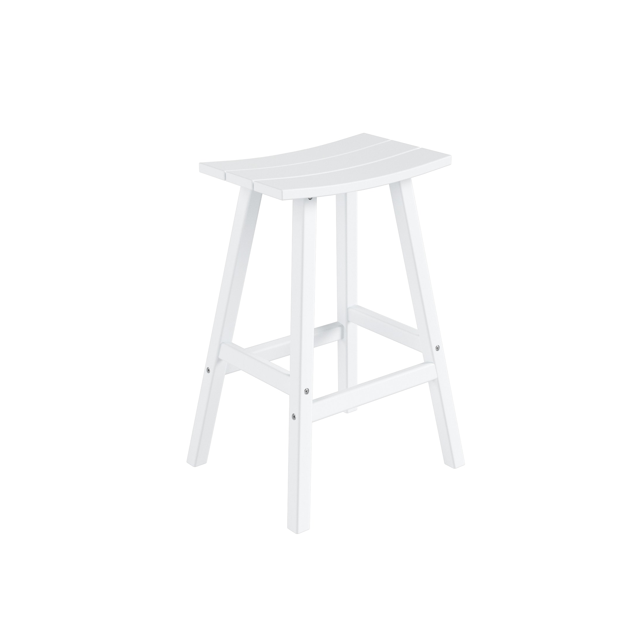 Westin Furniture OP7002-29-WH Laguna White HDPE Frame Stationary Bar Stool Chair with Slat Seat