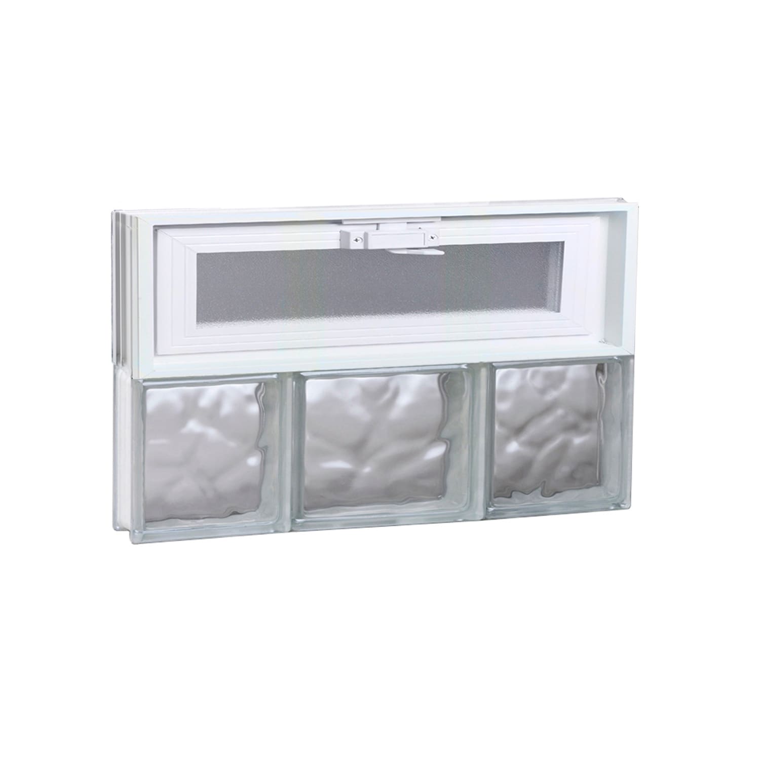 REDI2SET V2012DC Wavy Glass 19-1/4-in x 11-1/2-in Frameless Replacement Vented Glass Block Window