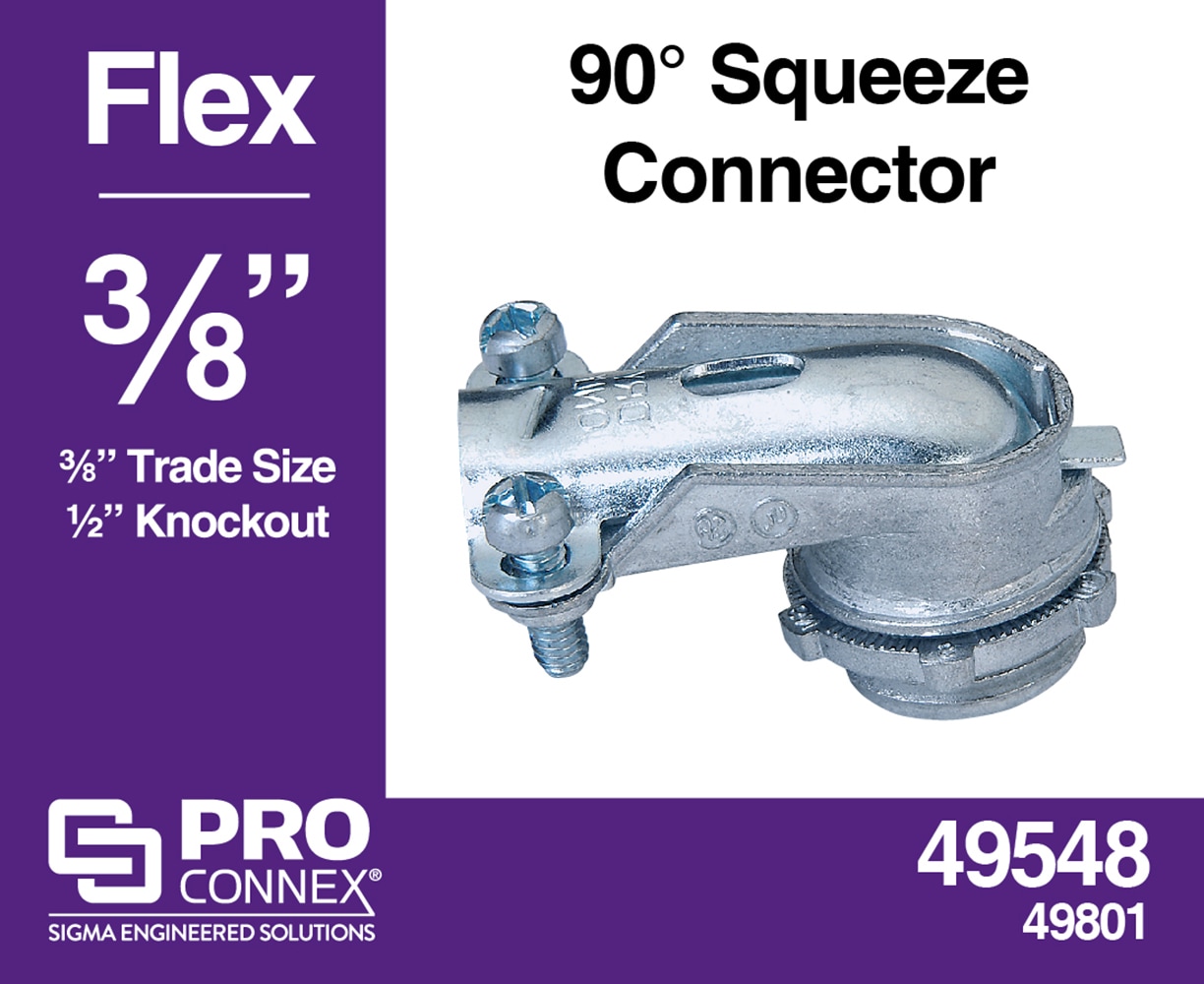 Sigma ProConnex 3/8-in 90 Die Cast Zinc Squeeze Connector Conduit 