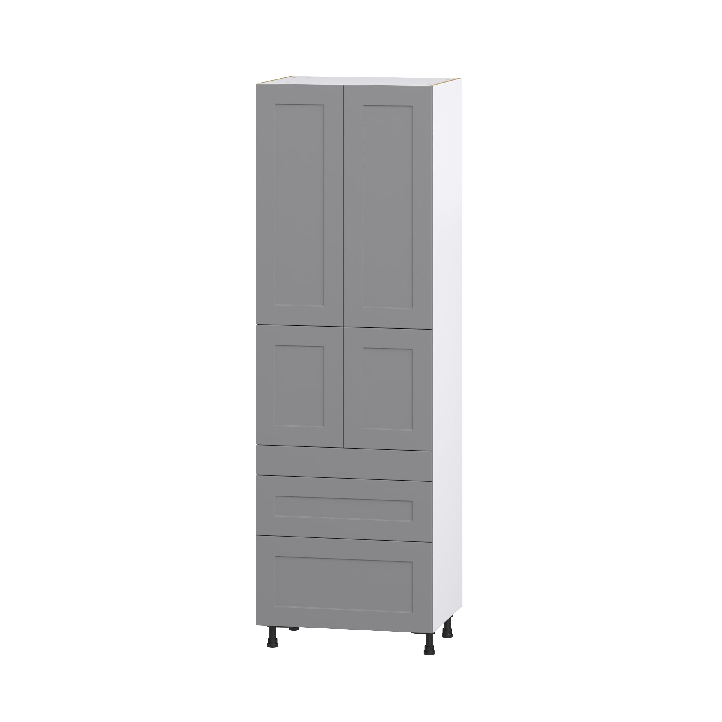 Hugo&Borg Beaumont 24-in W x 94.5-in H x 24-in D Slate Gray Pantry Fully Assembled Cabinet (Recessed Panel Shaker Door Style)