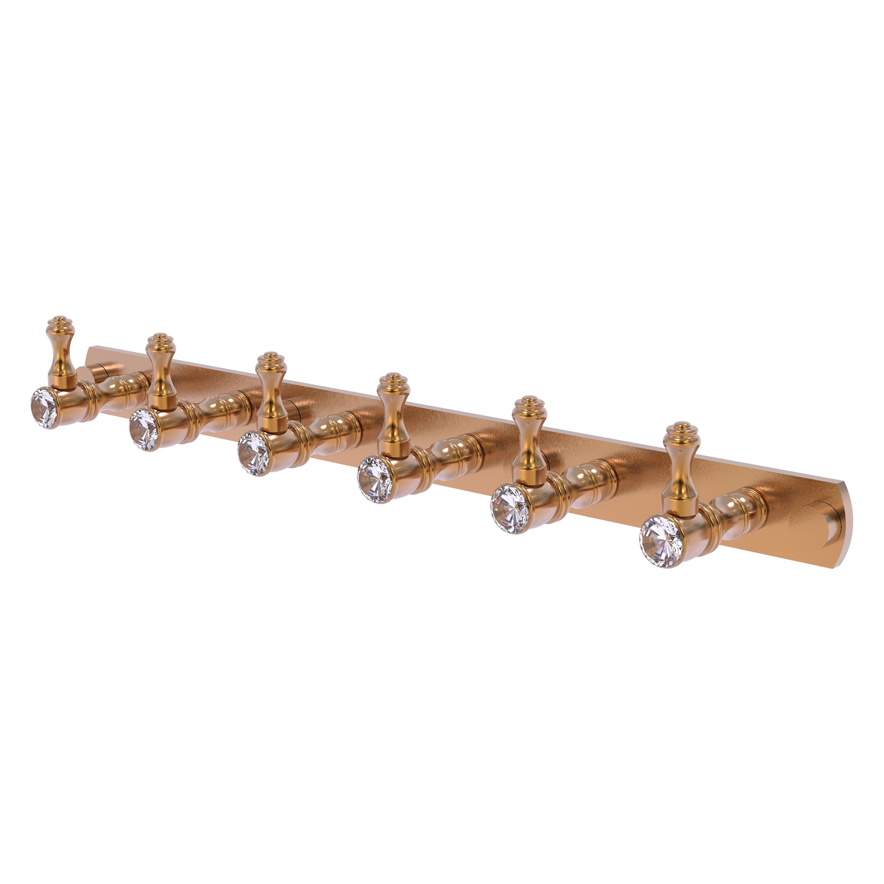Allied Brass CC-20-6-BBR Carolina Crystal Brushed Bronze 6 -Hook Wall mount Towel Hook