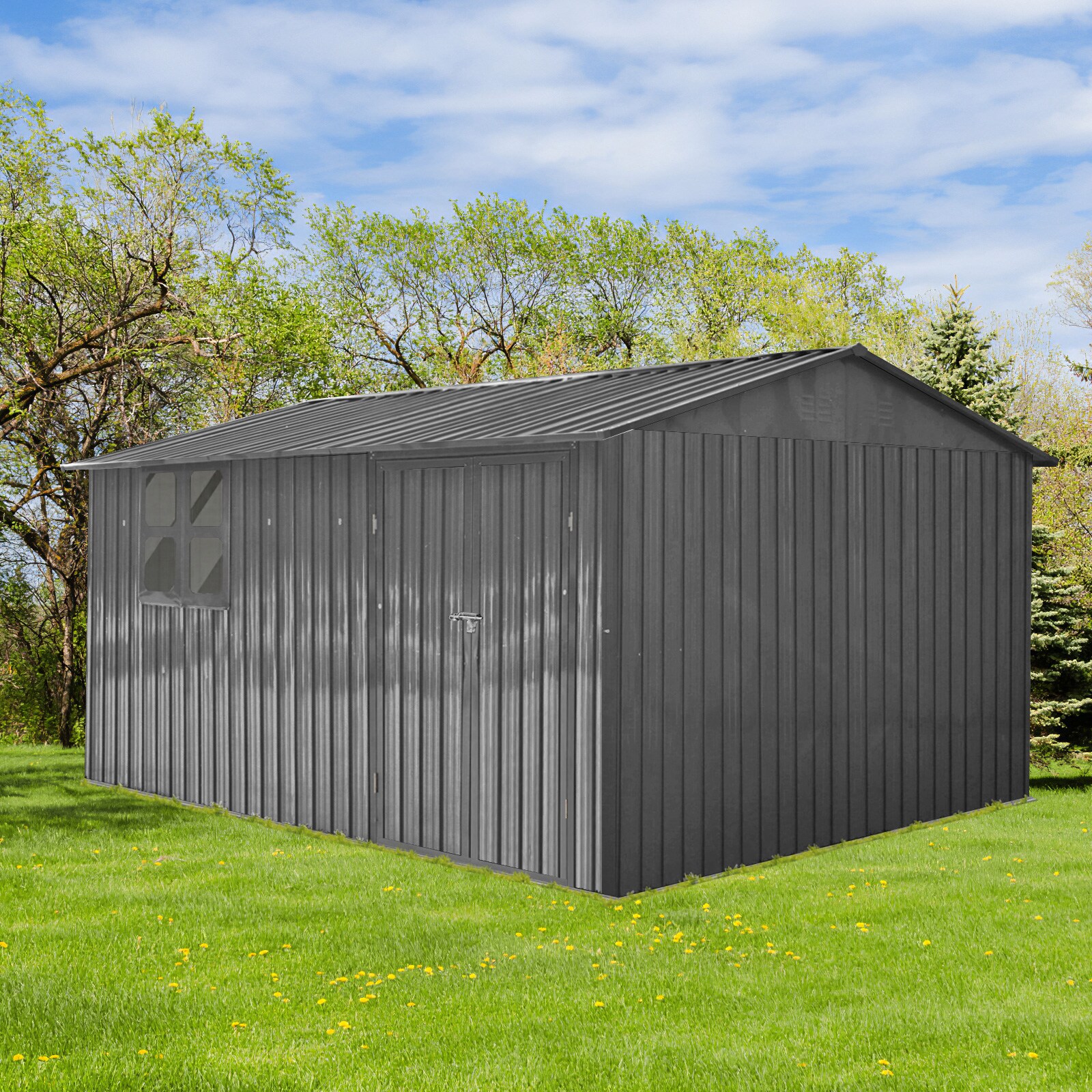 WELLFOR TWSG016-GR Metal-Storage-Buildings-Sheds - View #4