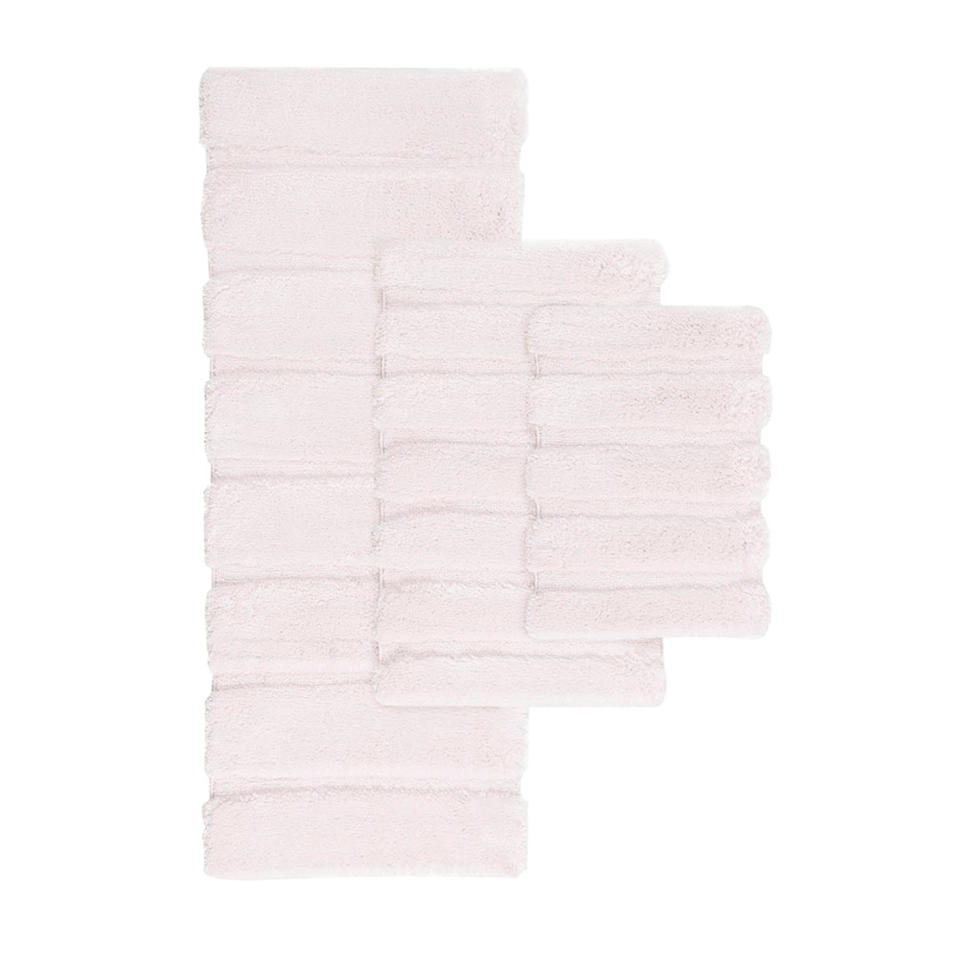 JJJ SLYLI8K66FK High-low Stripe Design Bathroom Rug 24-in x 58-in Blush Bath Rug Polyester Bath mat