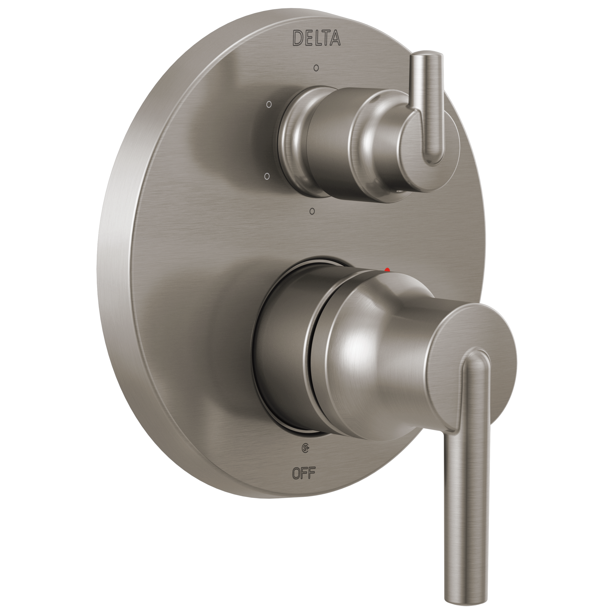Delta T24959-SS Trinsic Stainless Steel 3.688-Inches Universal Bathtub/Shower Shower mixer 0.5-Inches -ID
