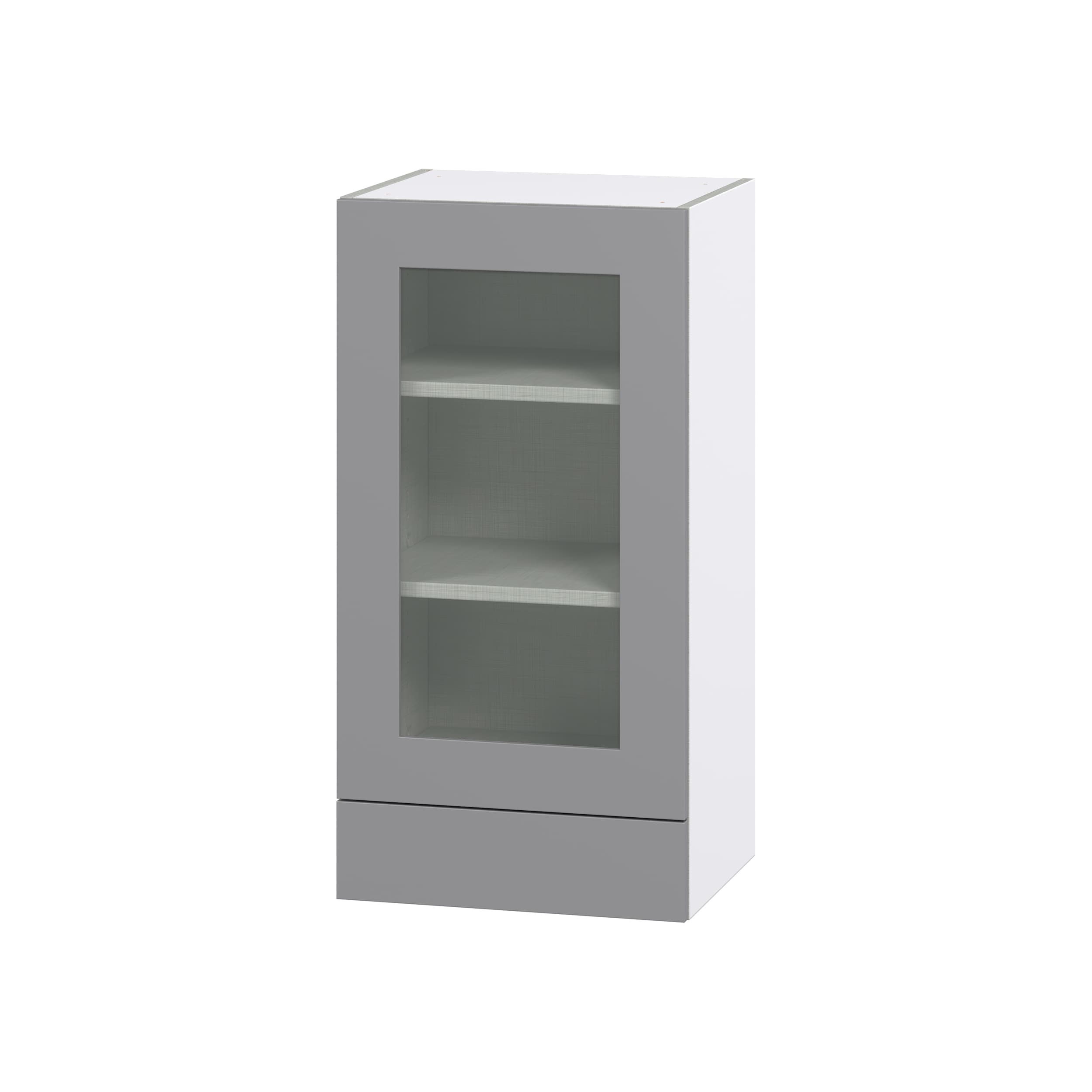 Hugo&Borg DSWG1835A(L/R)-BM Beaumont 18-in W x 35-in H x 14-in D Slate Gray 2 -Drawers Wall Fully assembled Cabinet (Glass Panel Glass)