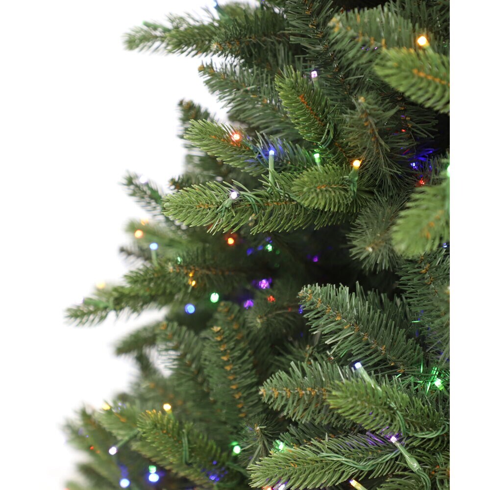 12-Foot York Pine Artificial Christmas Tree with Multicolor LED Lights