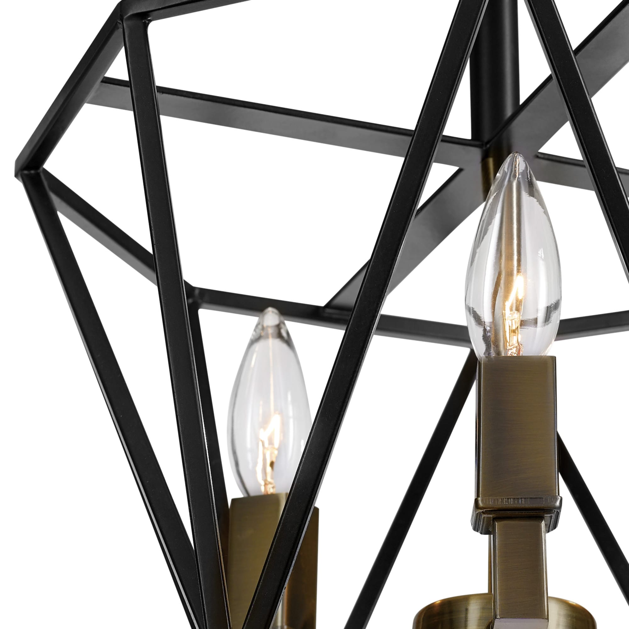 Sansa Chic Vintage Dark Bronze 3-Light Semi-Flush Ceiling Chandelier