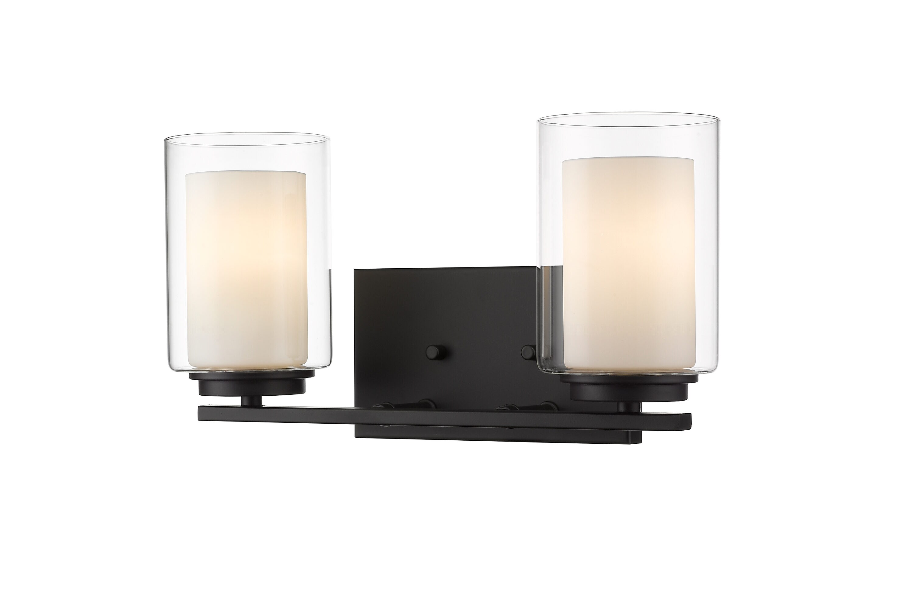 Z-Lite 426-2V-MB Willow 15-in 2 -Light Matte Black Modern/contemporary Vanity light