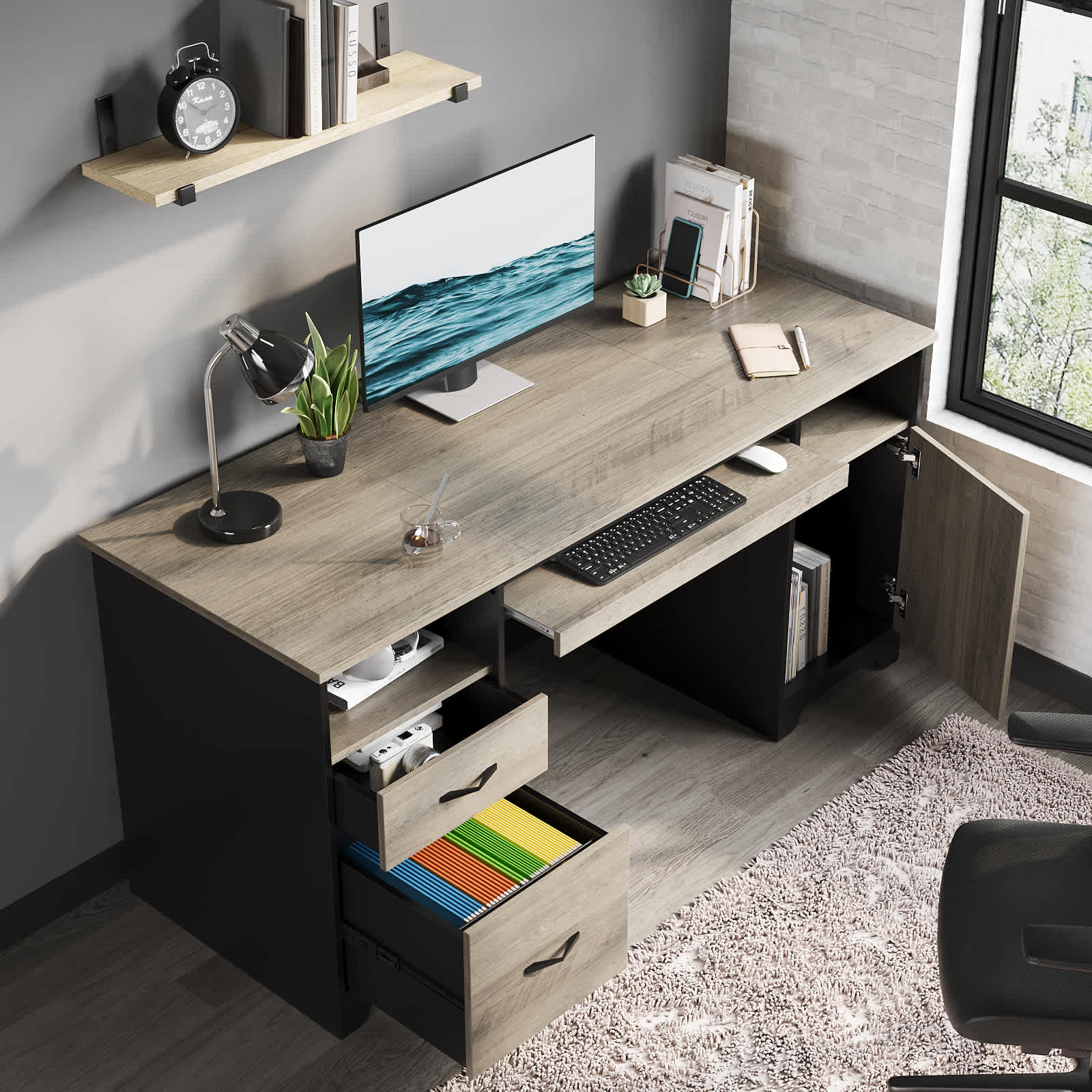 Bestier LOW-H104515M-GRW desks - View #2