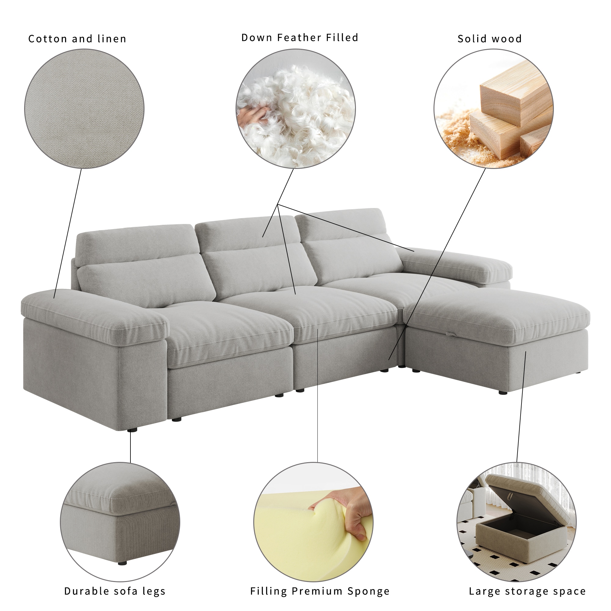 SINOFURN SYA020292BG Sofas-Loveseats - View #12