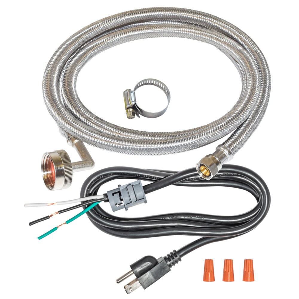 EASTMAN 8-ft 3/8-in Compression Inlet x 3/4-in Hose Thread Outlet Braided Stainless Steel Dishwasher Connector