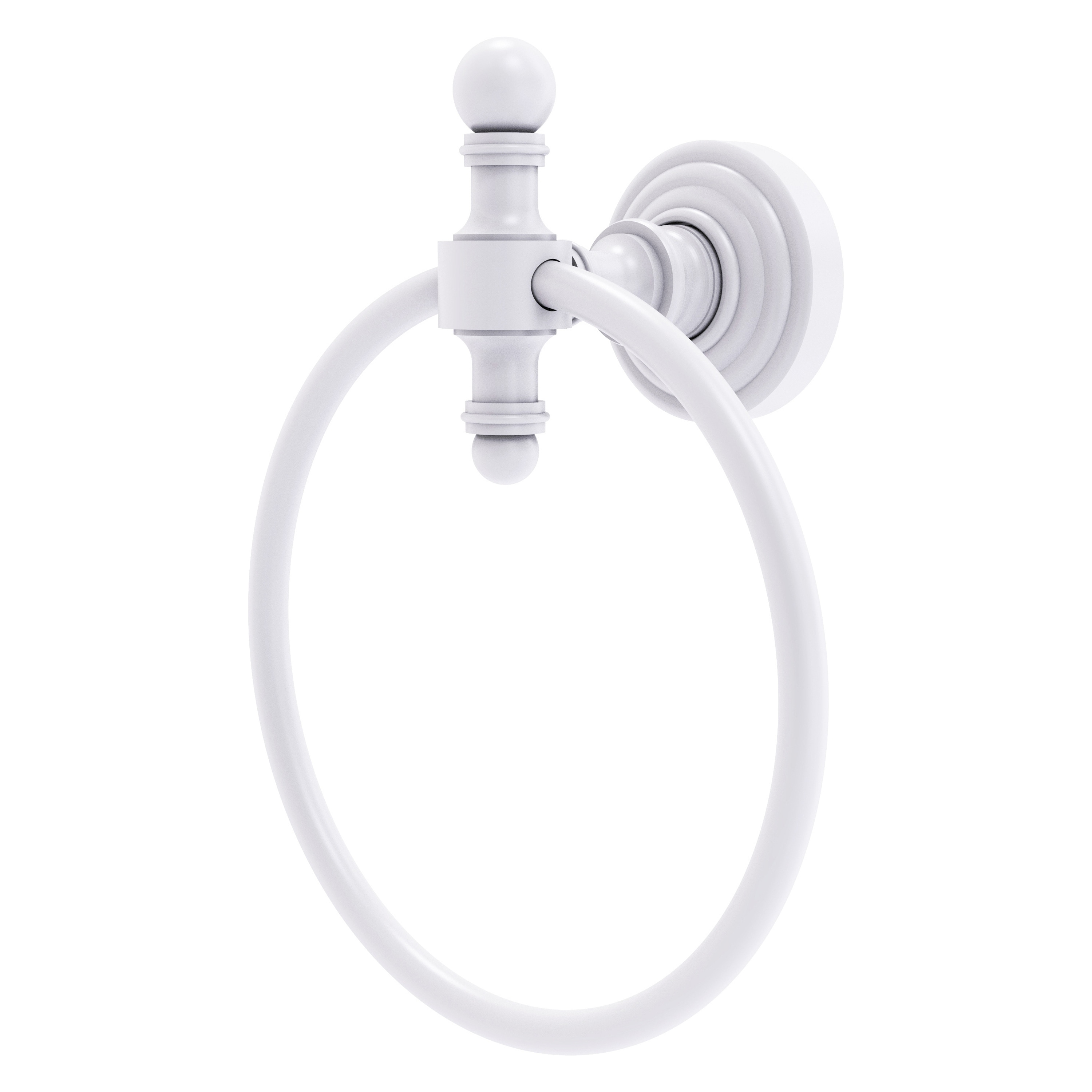 Matte White Brass Traditional Wall Mounted Towel Ring