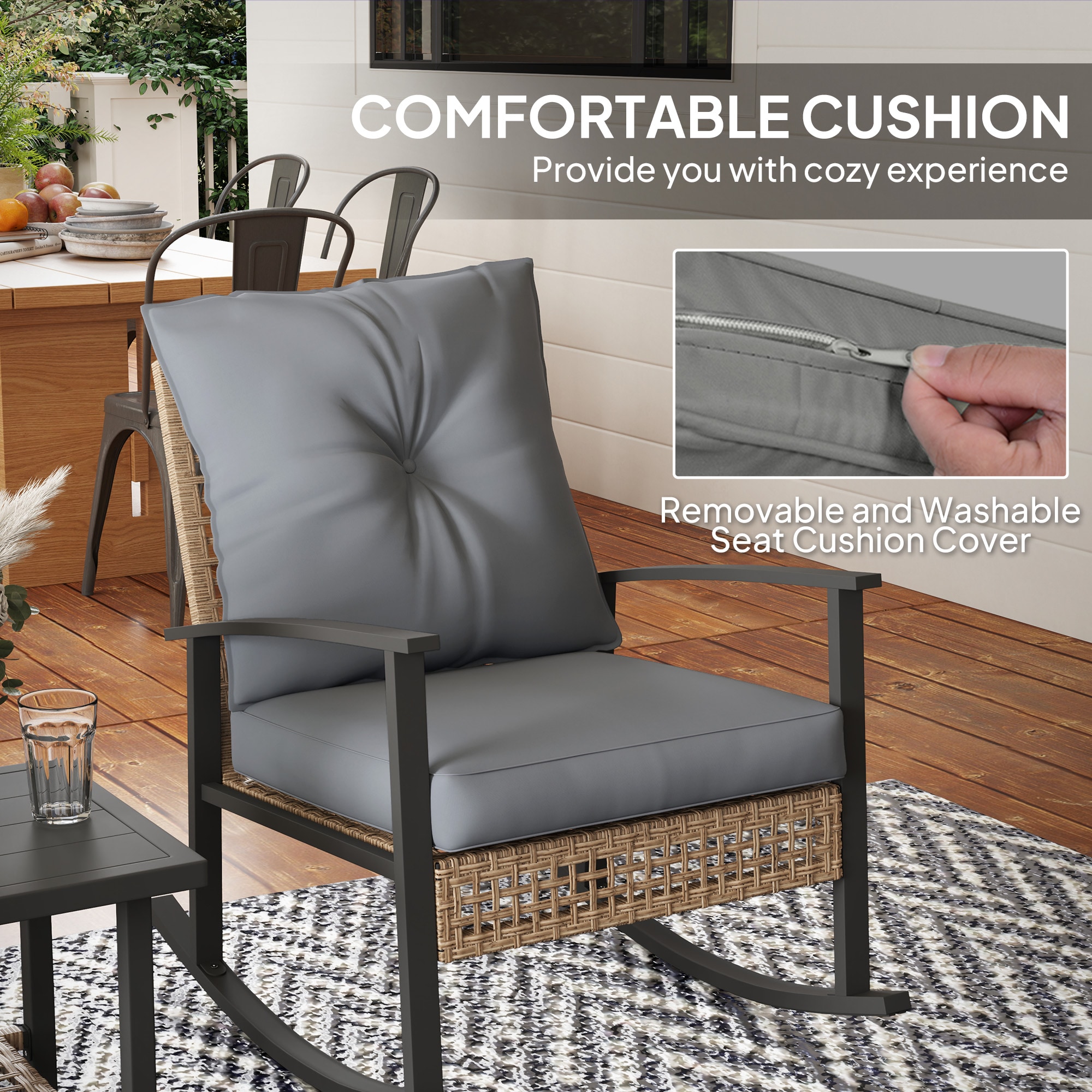 Outsunny 863-126V00GY Patio-Conversation-Sets - View #4