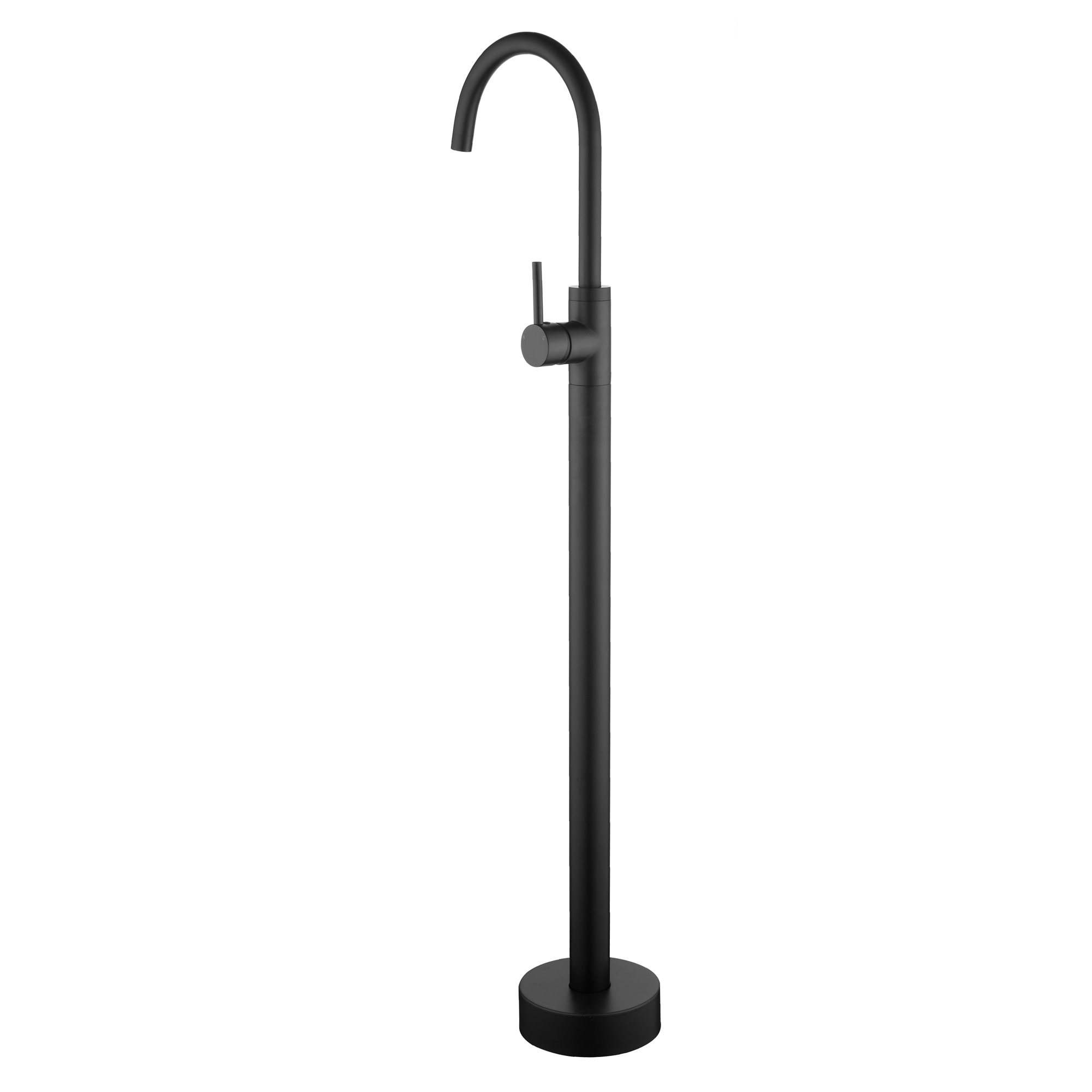 WELLFOR GSM-18033BK Matte Black 1-handle Freestanding High-arc Bathtub Faucet ( Valve Included )