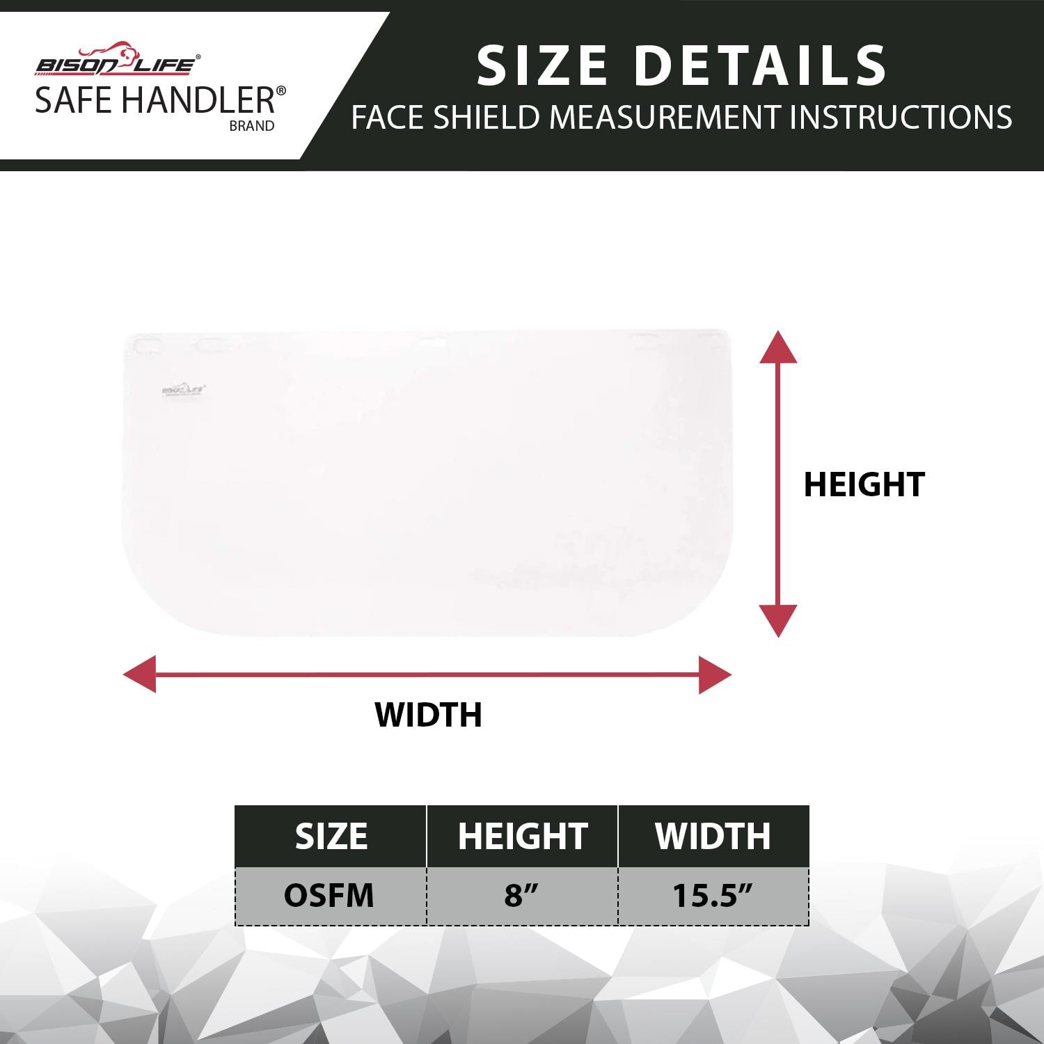 Safe Handler OSFM, Black, Full Face Protector Shield, Reusable